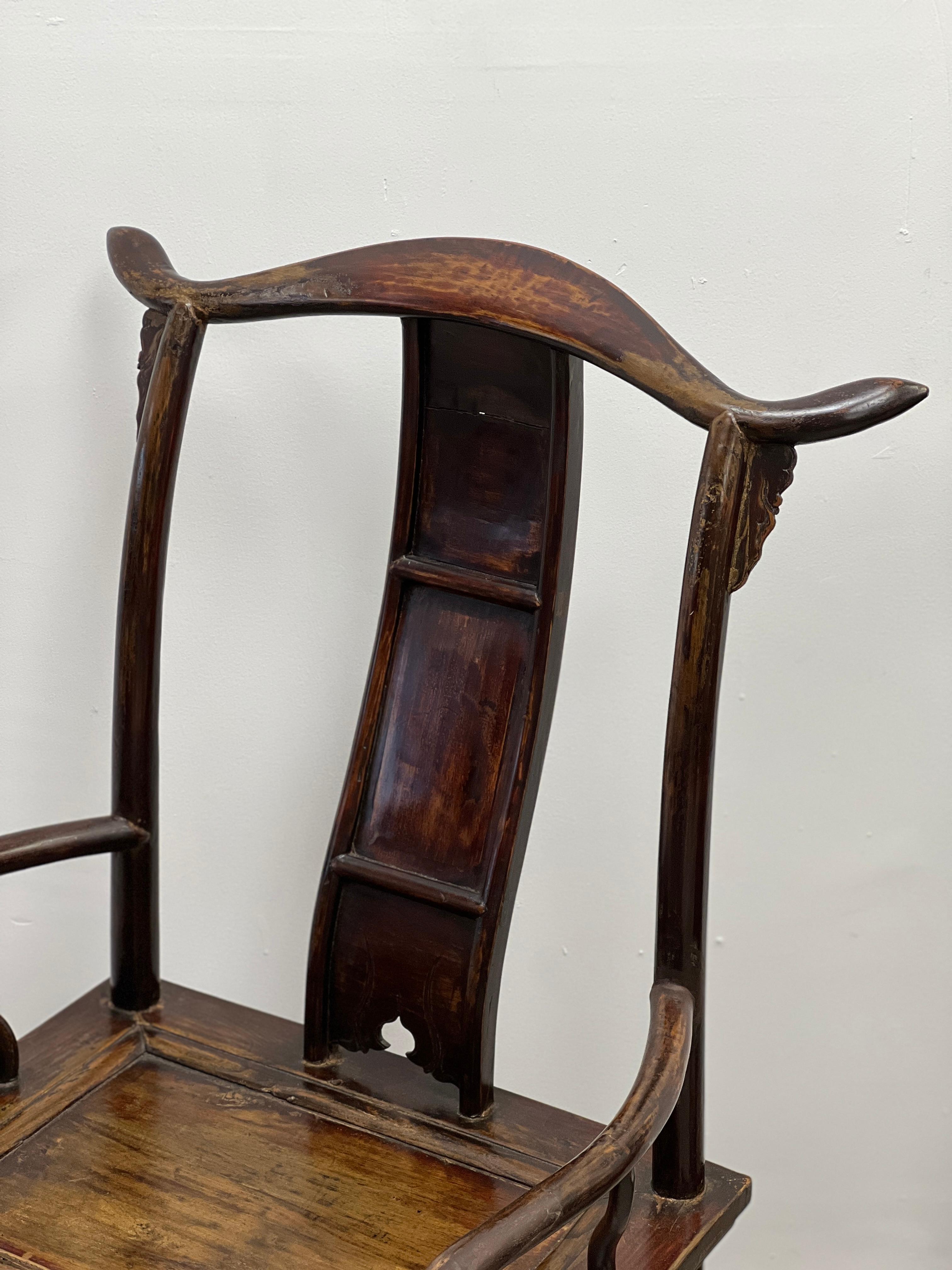 Qing Dynasty Chinese Yoke back Officials Hat Chairs 2