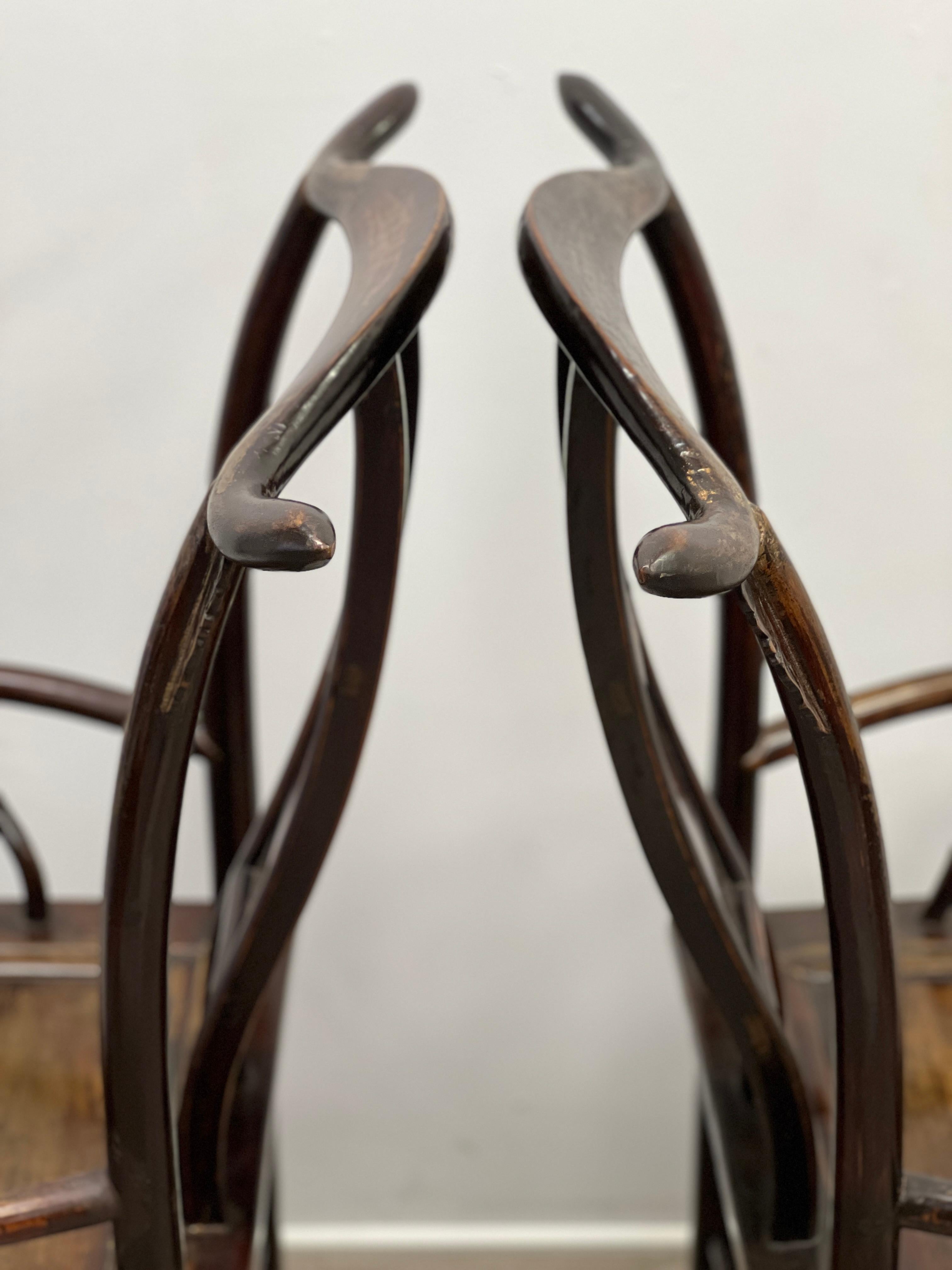 Qing Dynasty Chinese Yoke back Officials Hat Chairs 3