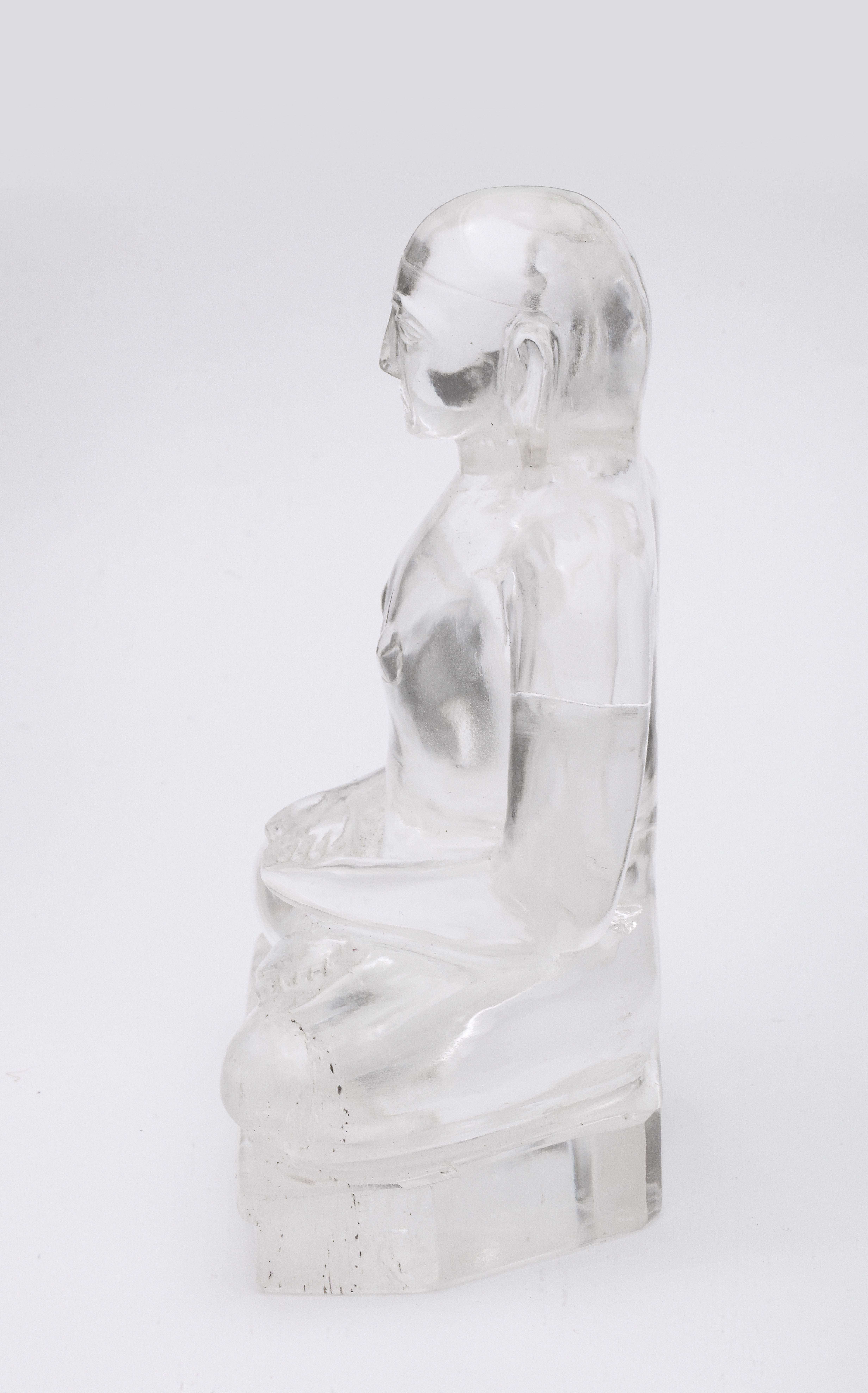 Hand-Carved Qing Dynasty Crystal Seated Buddha For Sale