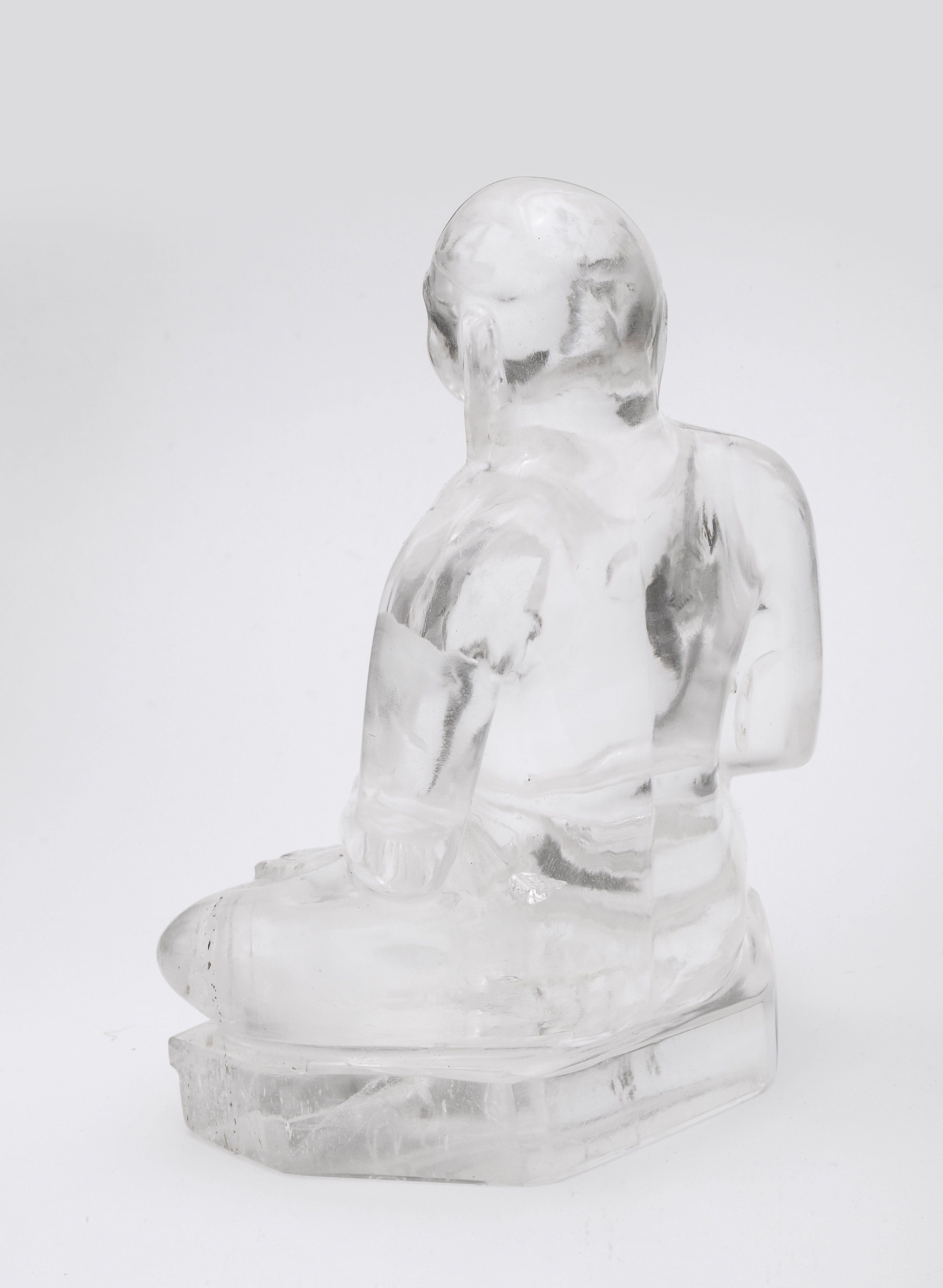 Qing Dynasty Crystal Seated Buddha In Good Condition For Sale In New York, NY
