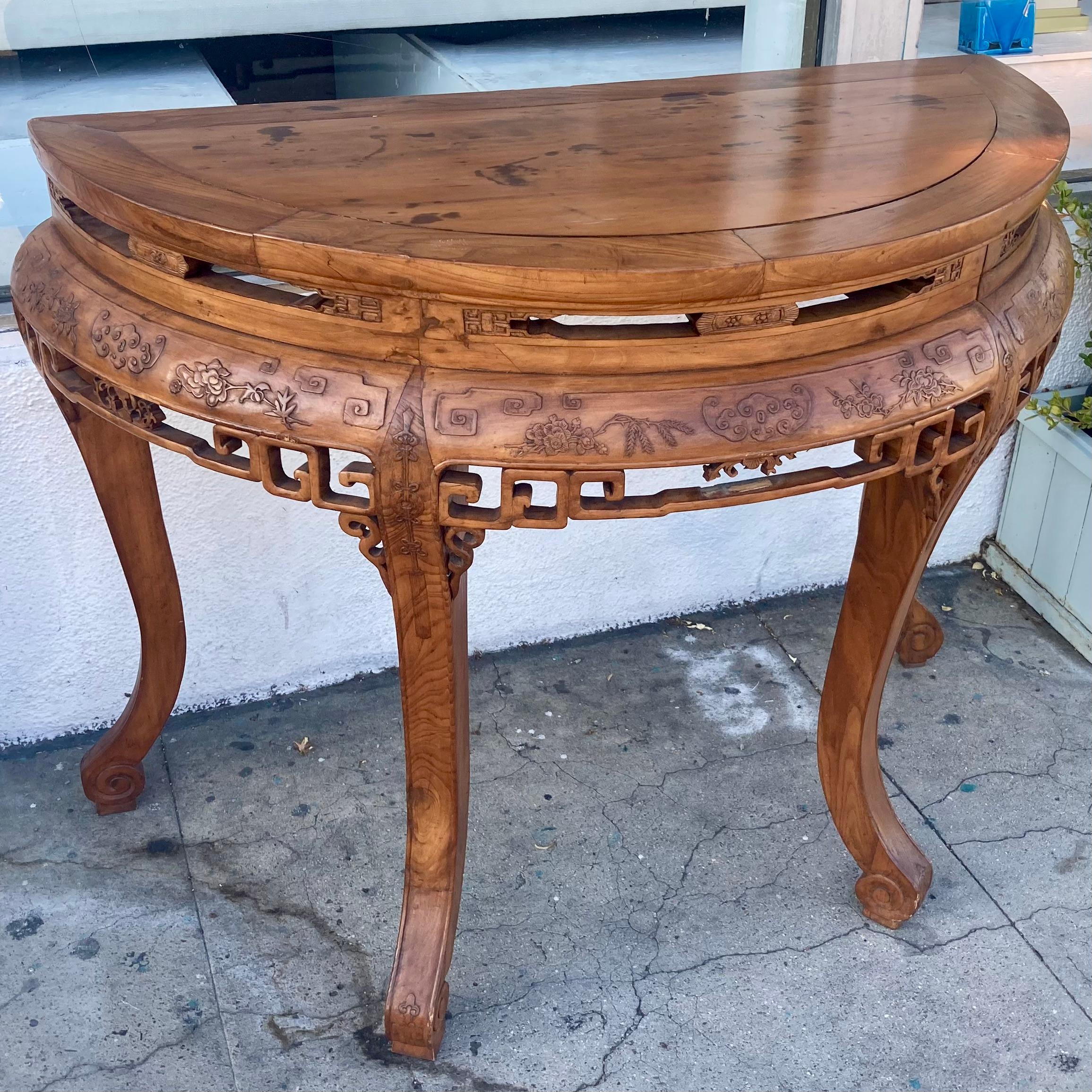 Chinois Console Demi Lune de la dynastie Qing #1 en vente