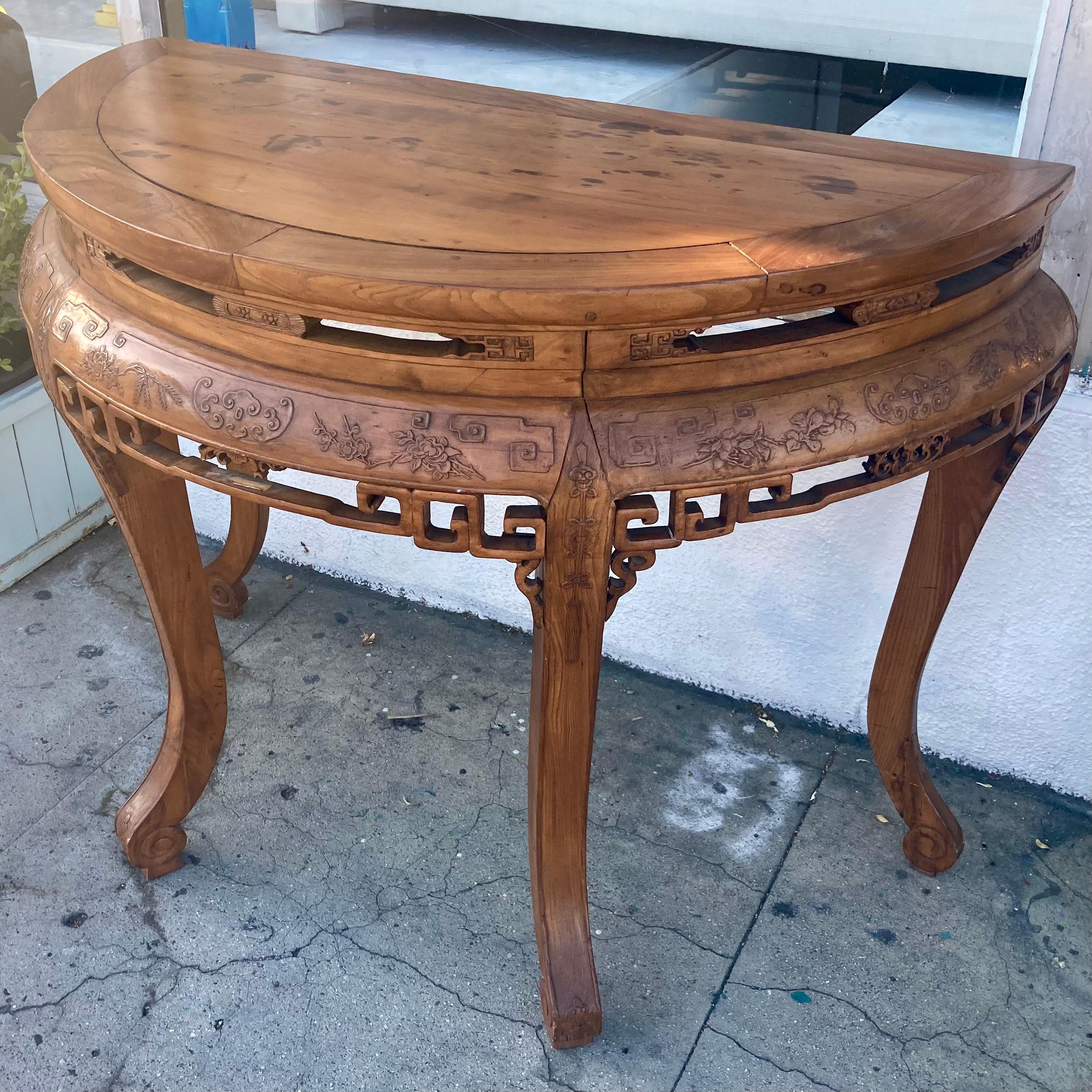 XIXe siècle Console Demi Lune de la dynastie Qing #1 en vente