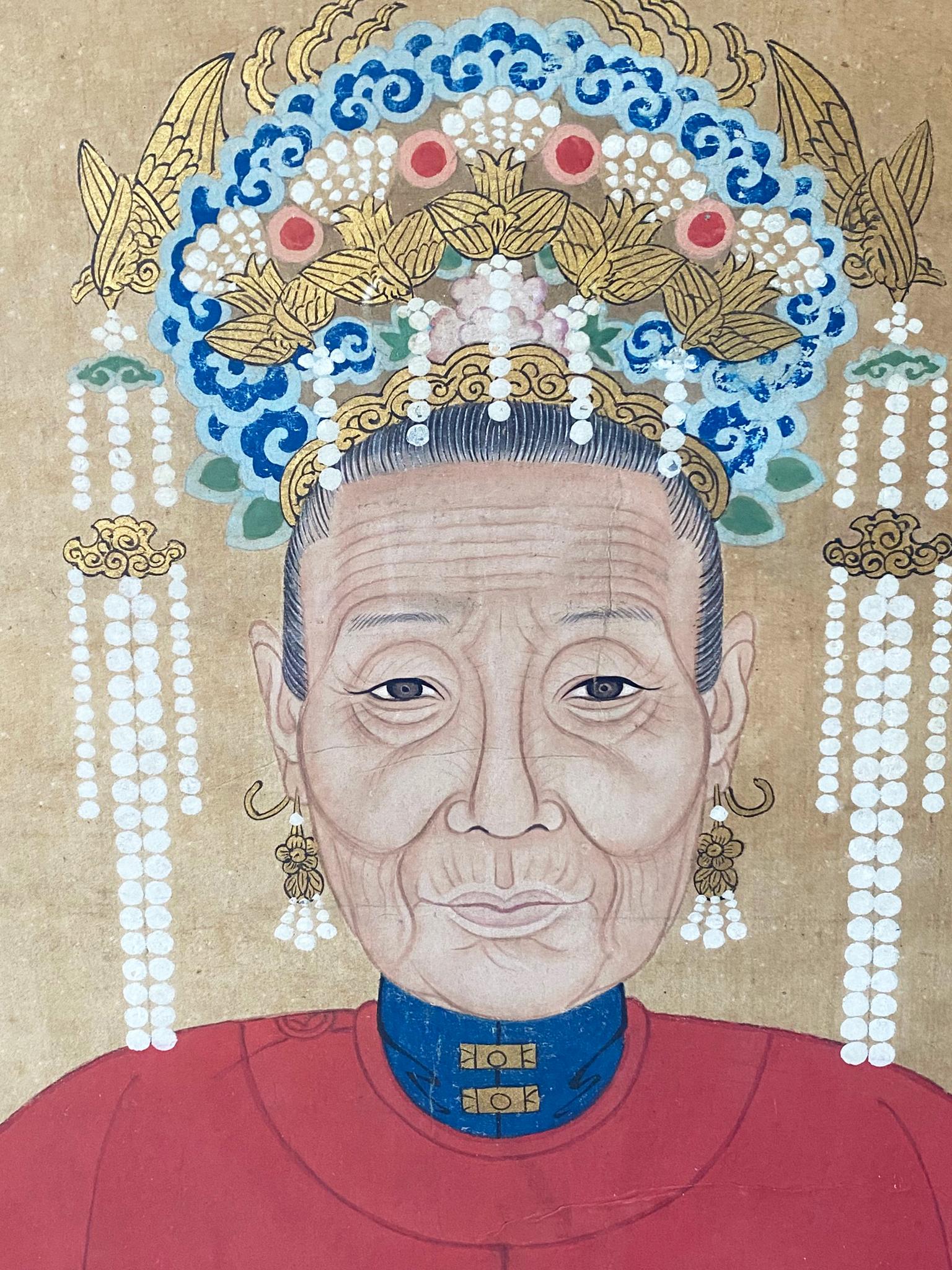 Chinese Qing Dynasty Era Ancestral Portrait