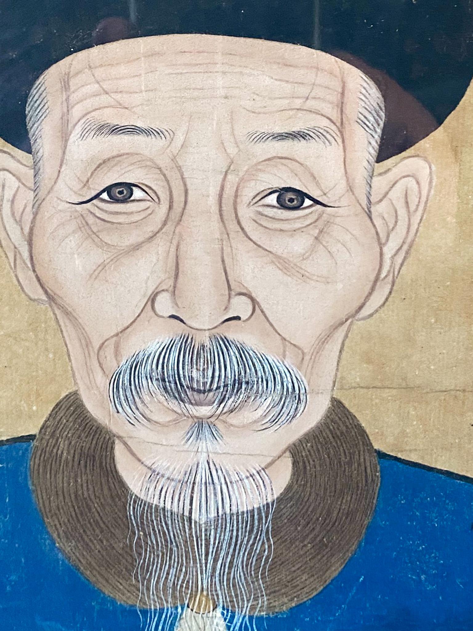 Chinese Qing Dynasty Era Ancestral Portrait For Sale