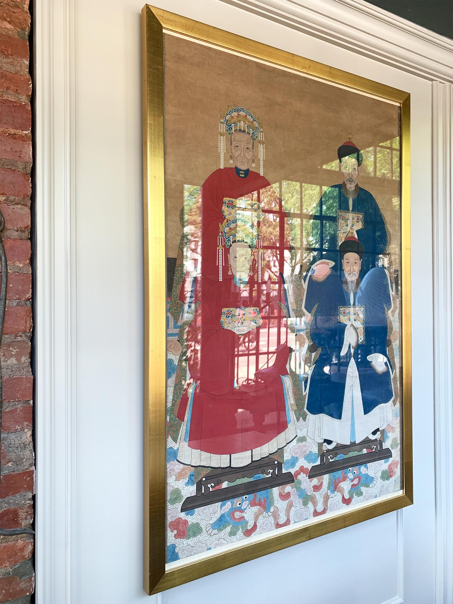 19th Century Qing Dynasty Era Ancestral Portrait For Sale