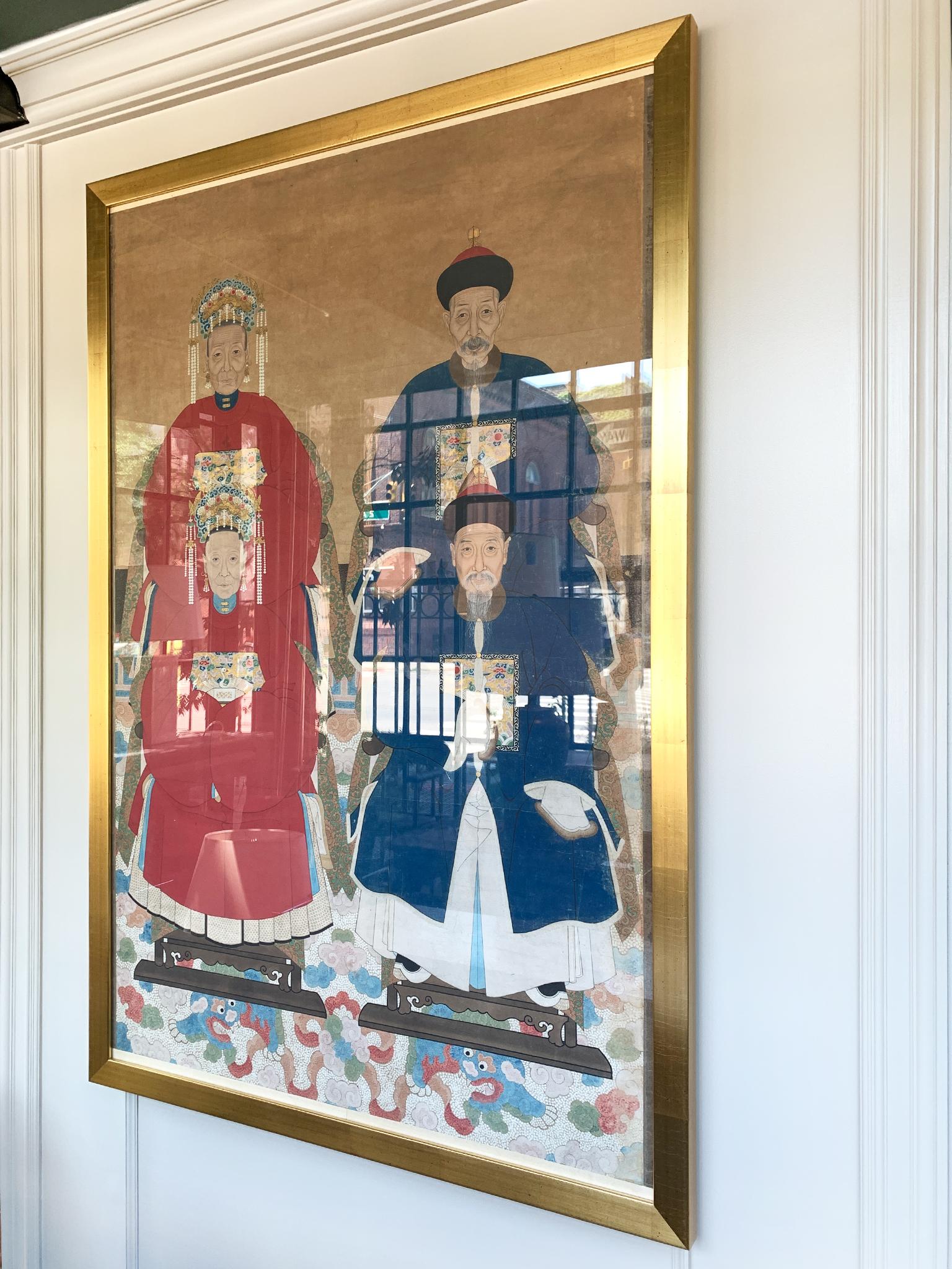 Glass Qing Dynasty Era Ancestral Portrait
