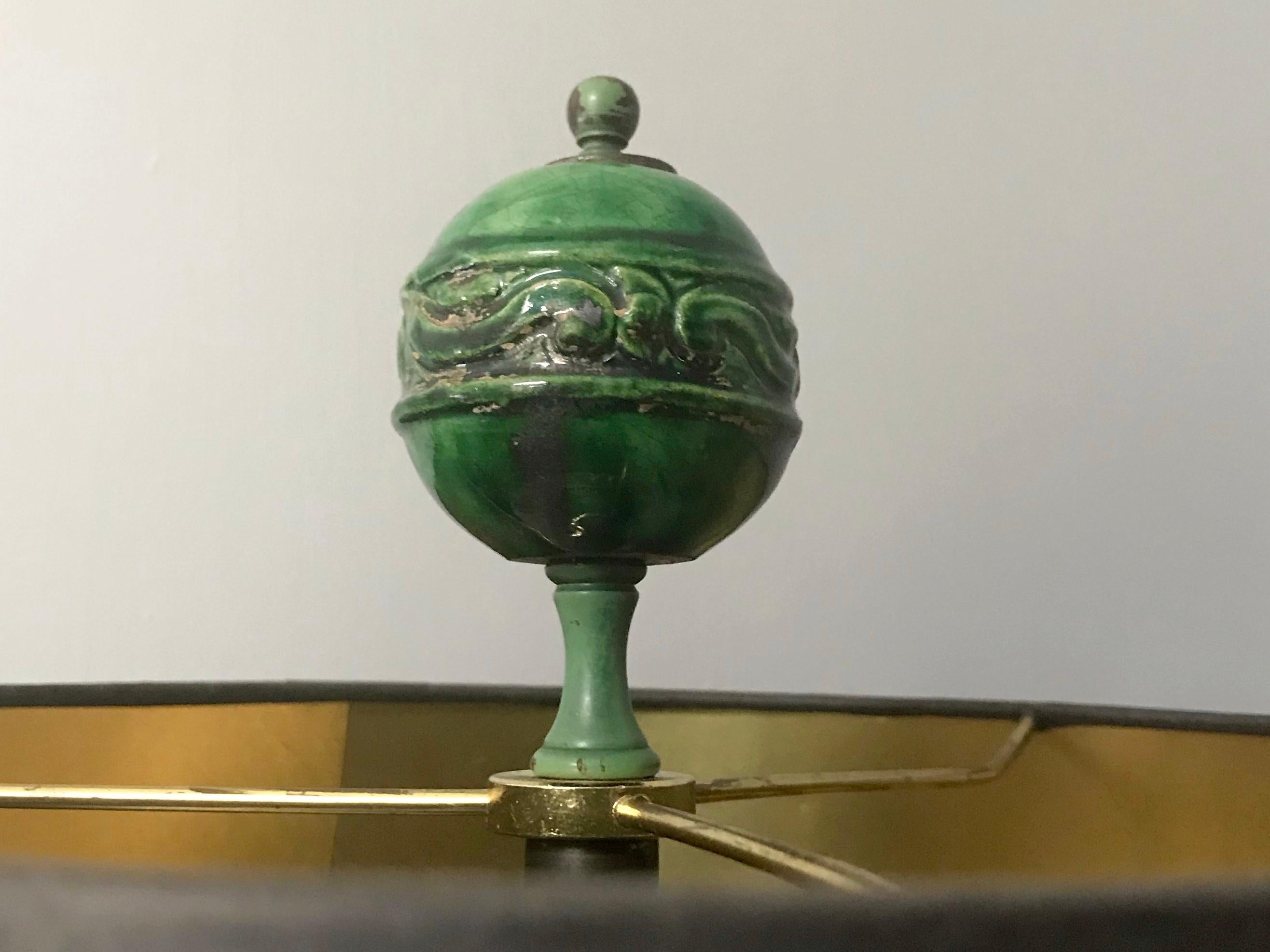 Qing Dynasty Green Urn Lamp For Sale 5