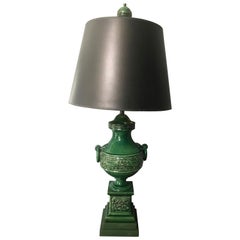 Qing Dynasty Green Urn Lamp