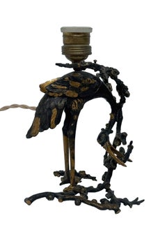Qing Dynasty Heron/Stork Art Nouveau table lamp