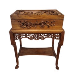 Qing Dynasty Indochina Seite Brust, ,  Geschnitztes Holz auf Beinen