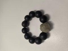 Qing Dynasty Jade Dragon Bead & Sandalwood Bracelet