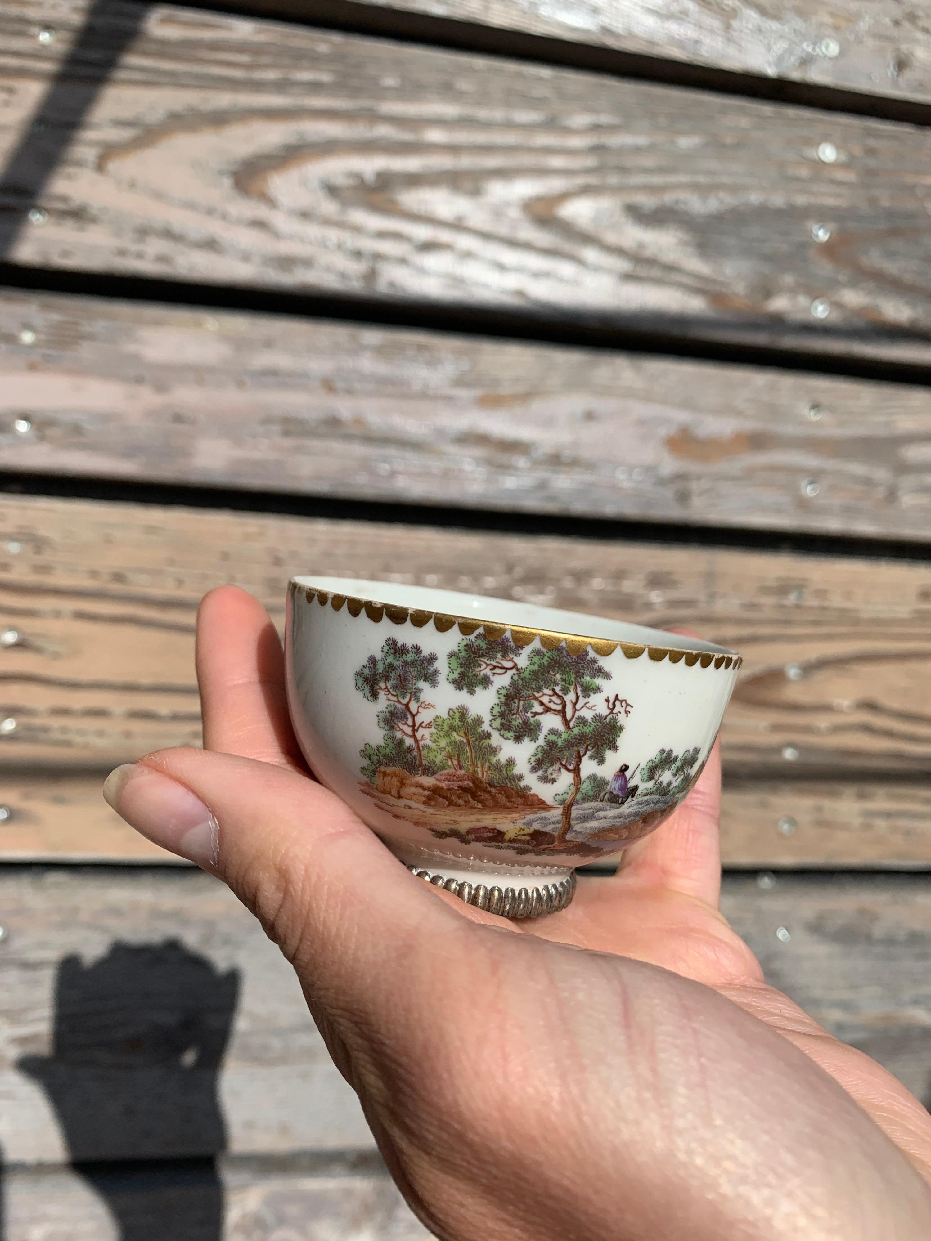 Late 19th Century Qing Dynasty Landscape Small Cup, Signed Z, China