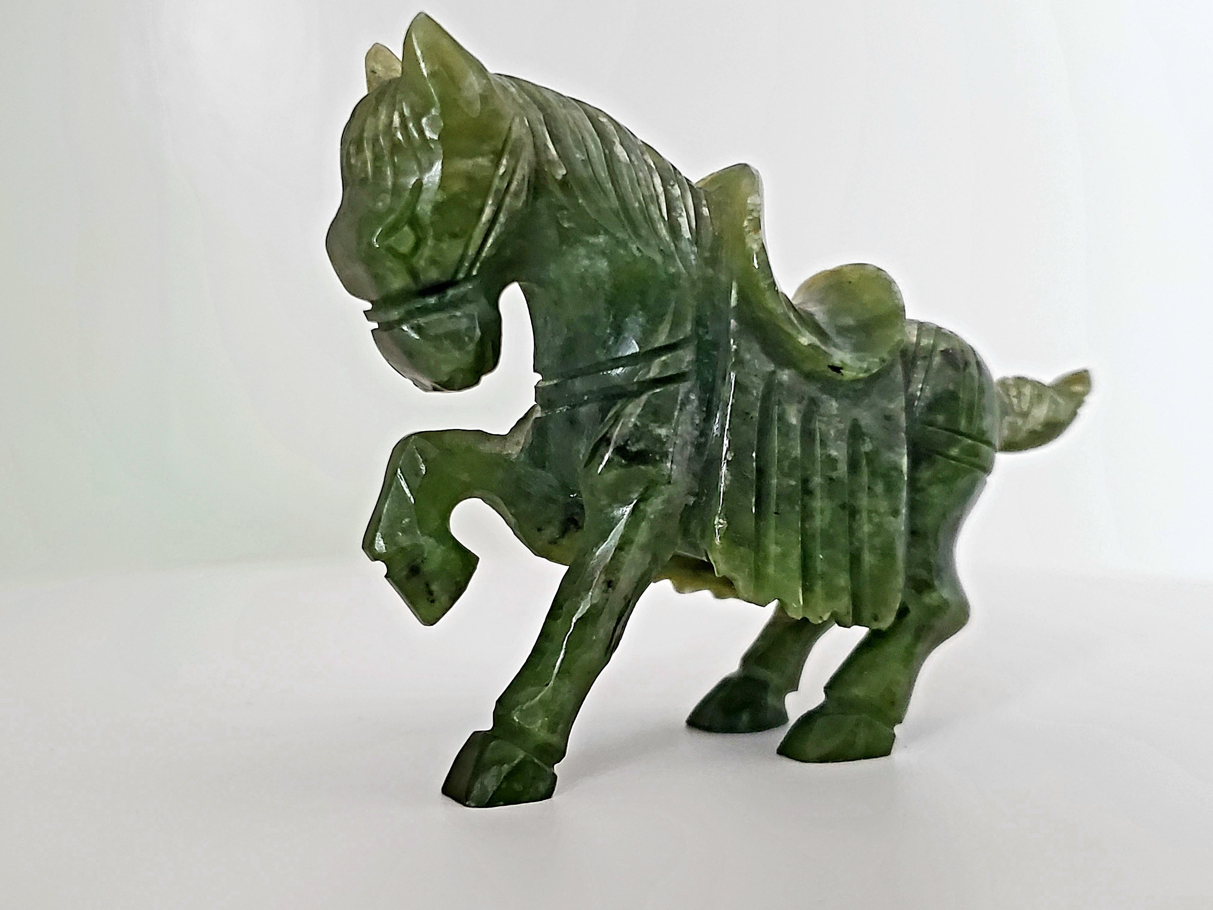 Natural Spinach Jade Animal Figurines from Qing Dynasty For Sale at 1stDibs