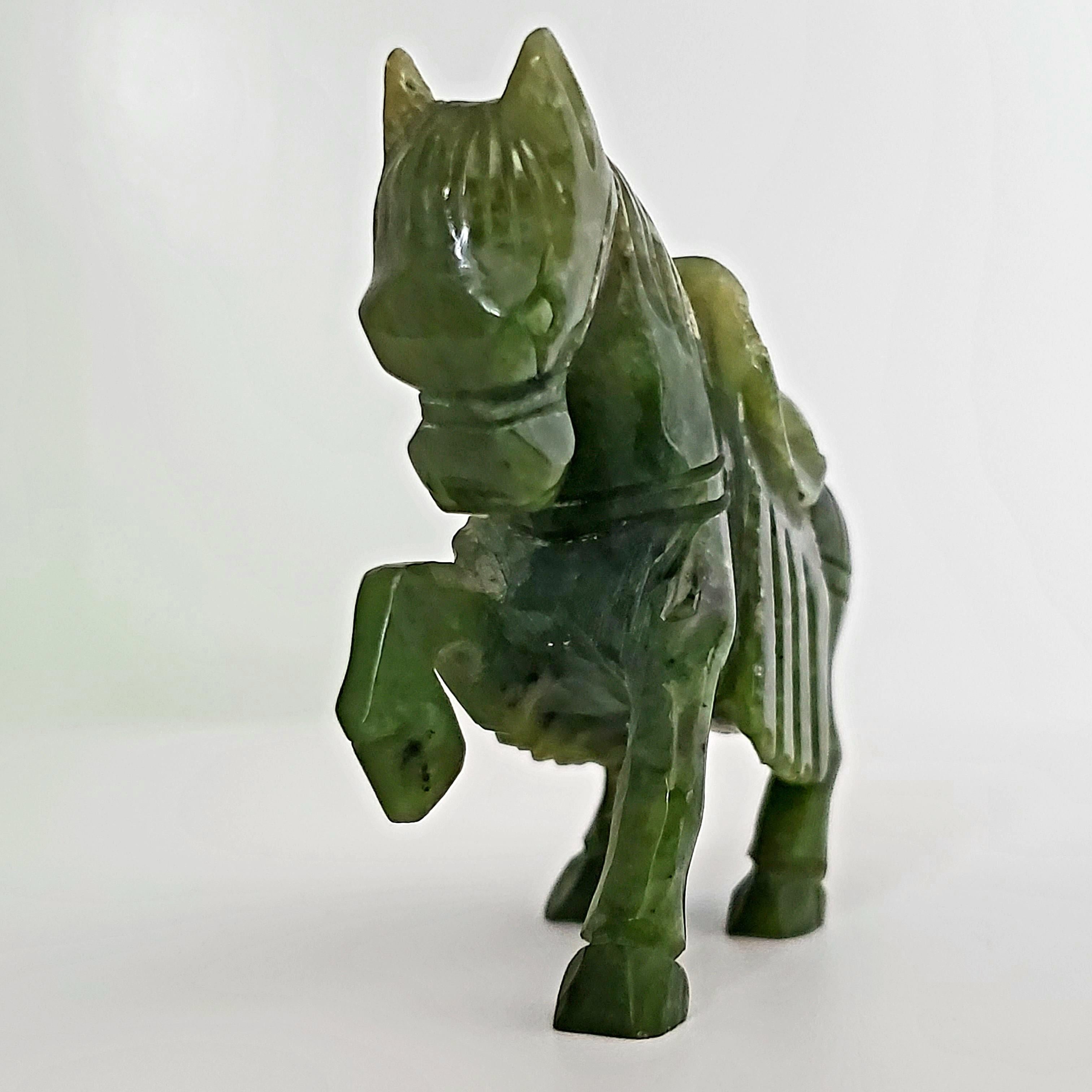 Natural Spinach Jade Animal Figurines from Qing Dynasty For Sale at 1stDibs