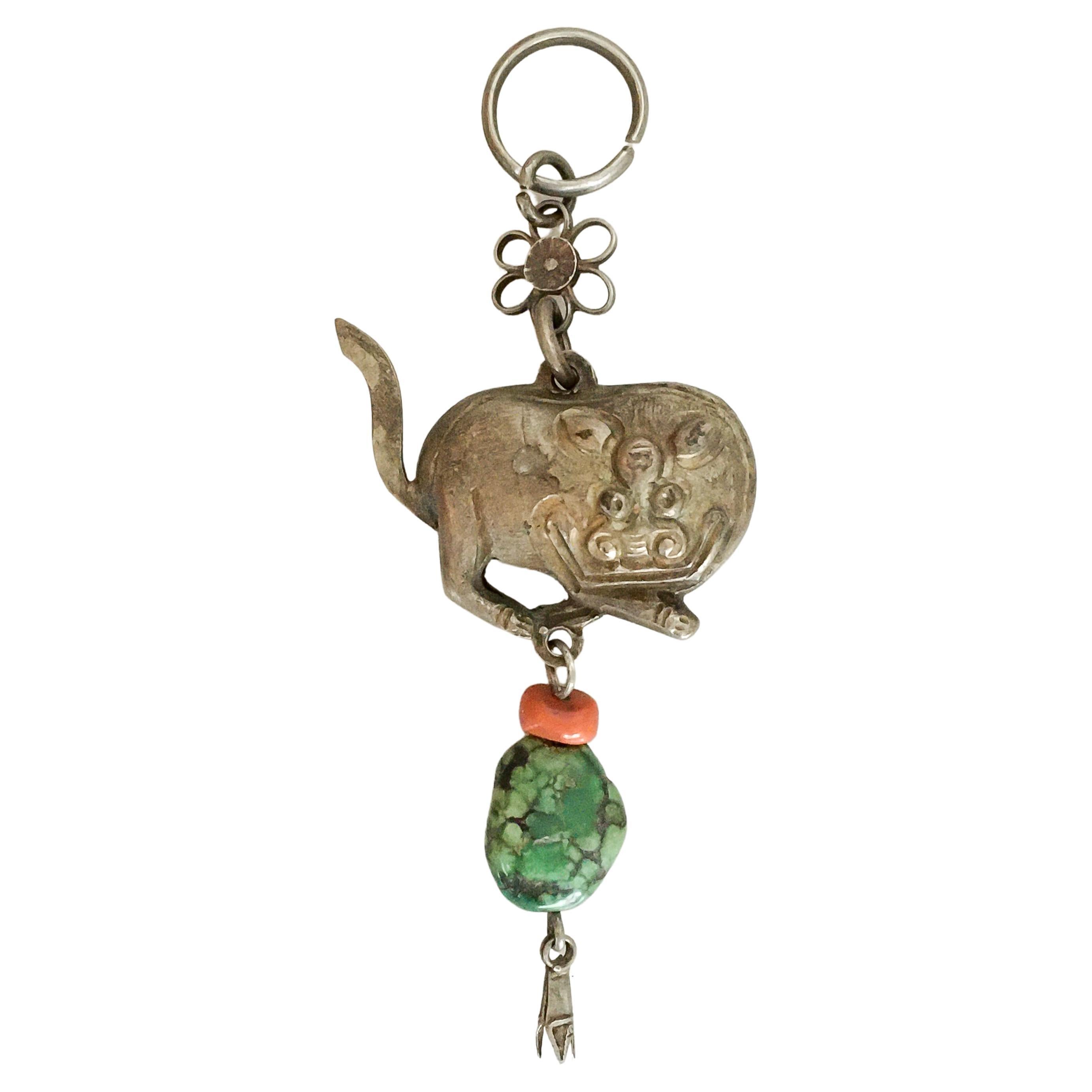 Antique Qing Dynasty Ox Amulet Charm Pendant For Sale