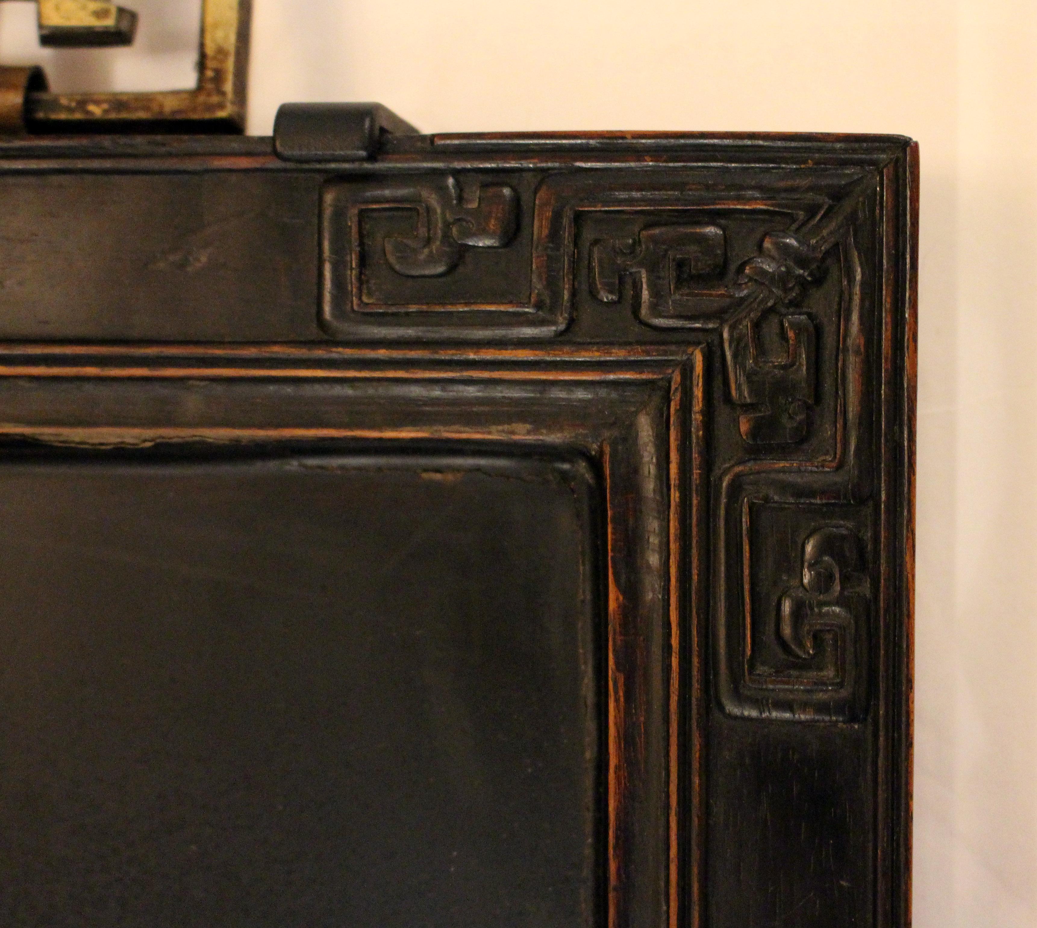 Carved Qing Dynasty Pair of Lacquer Wall Panels