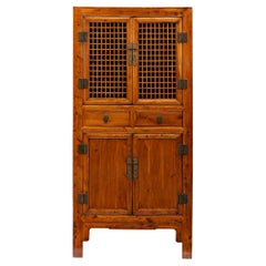 Qing Dynasty Peach Wood Scholar Cabinet