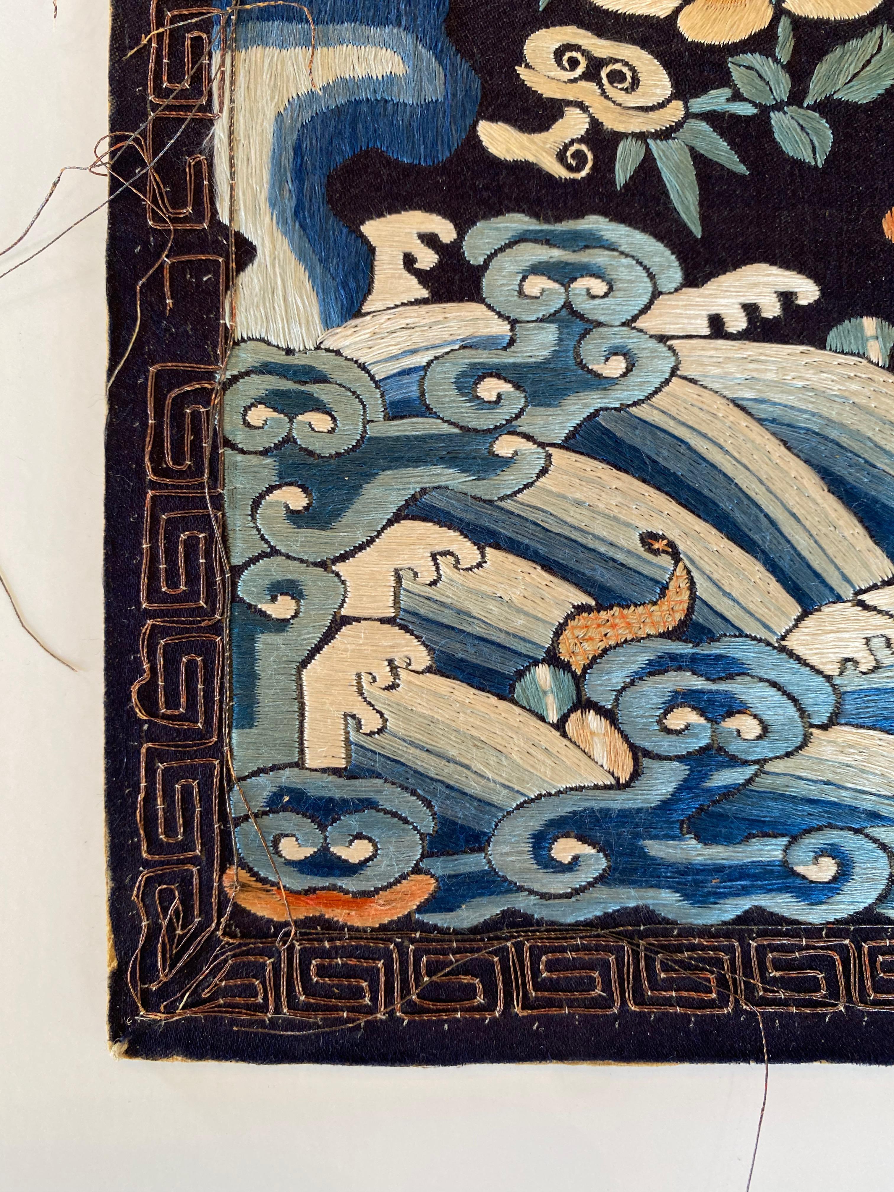 Badge de rangée de la dynastie Qing avec faisan d'argent en vente 1