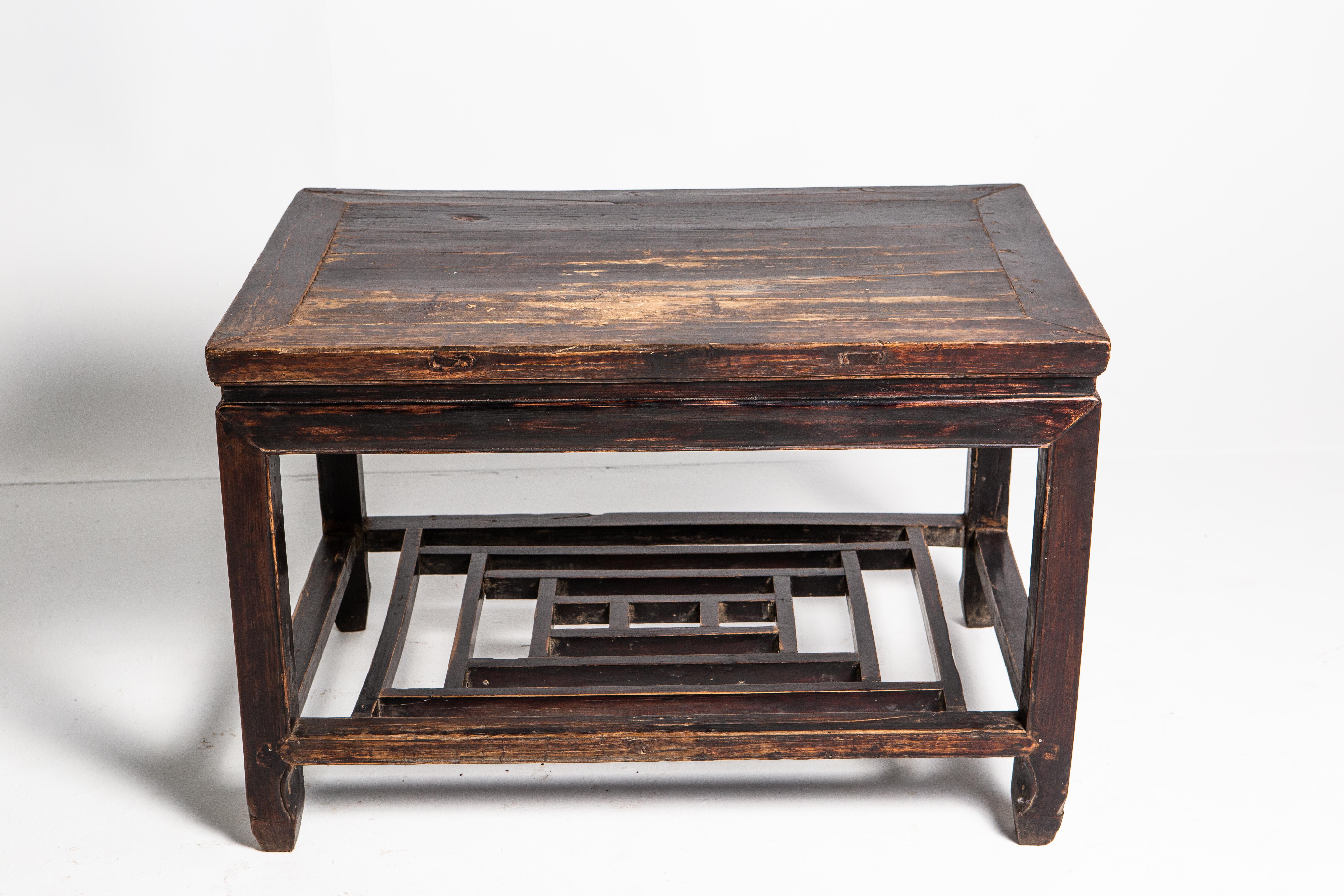 Qing Dynasty Side Table with Shelf 7