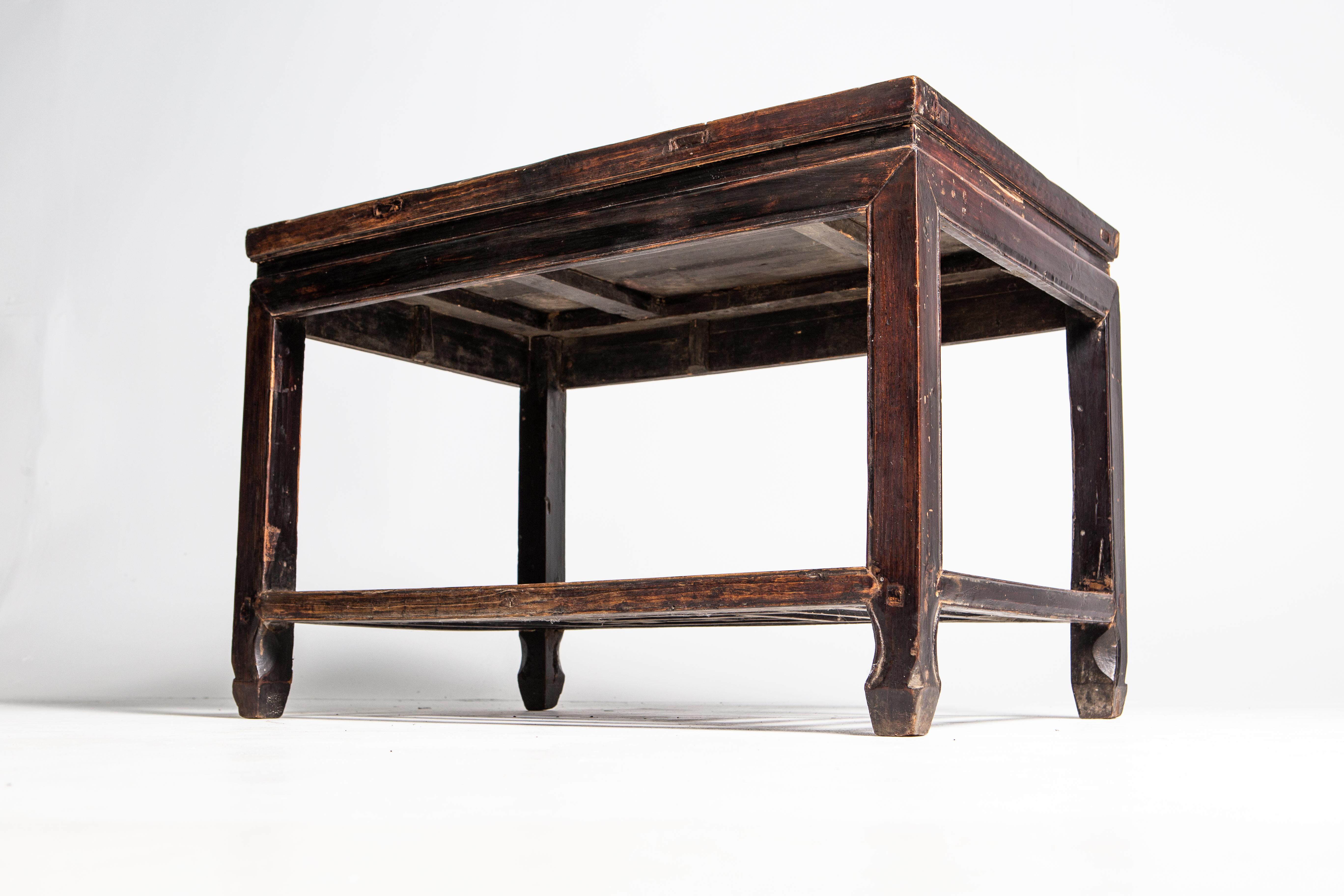 Qing Dynasty Side Table with Shelf 2