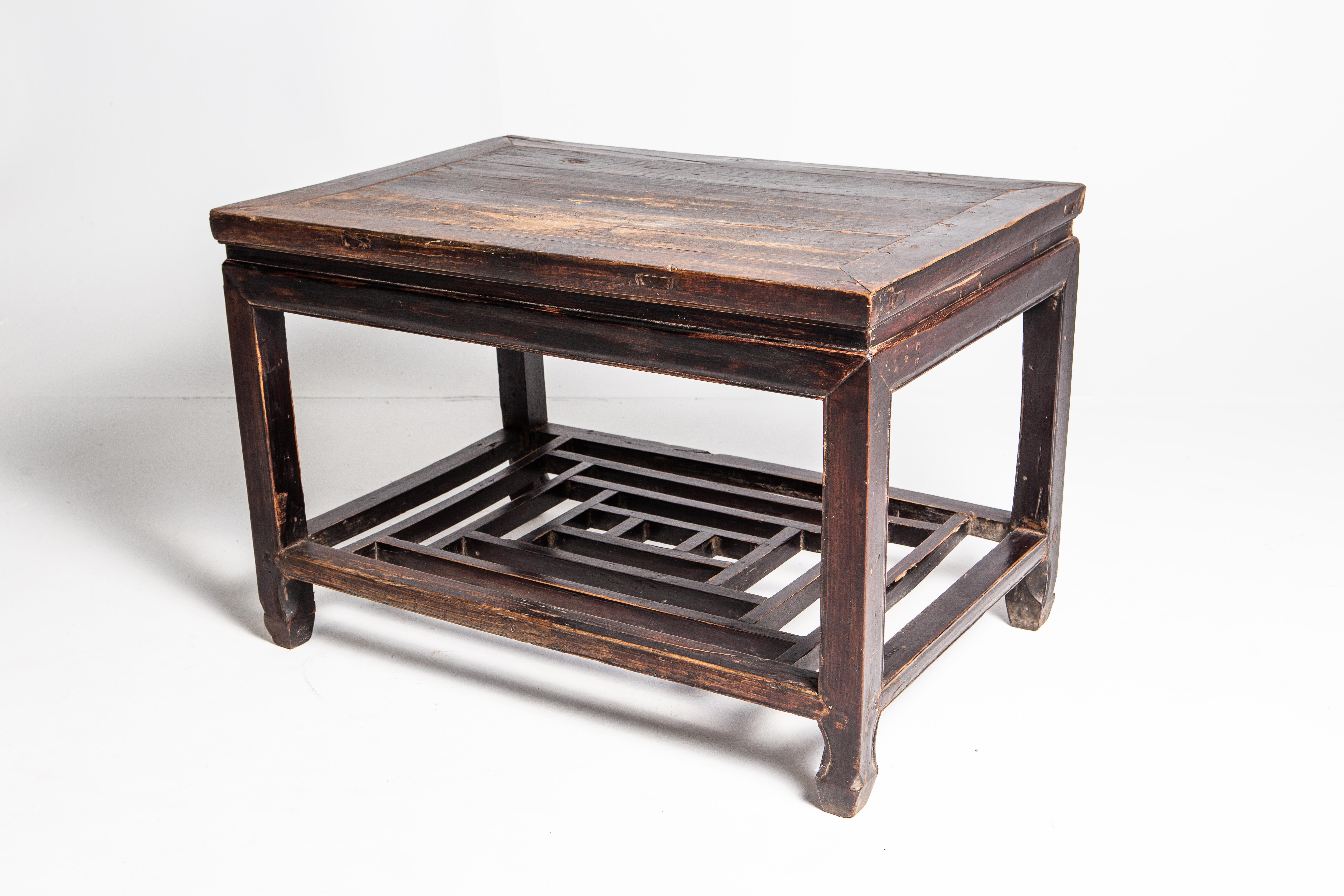 Qing Dynasty Side Table with Shelf 3
