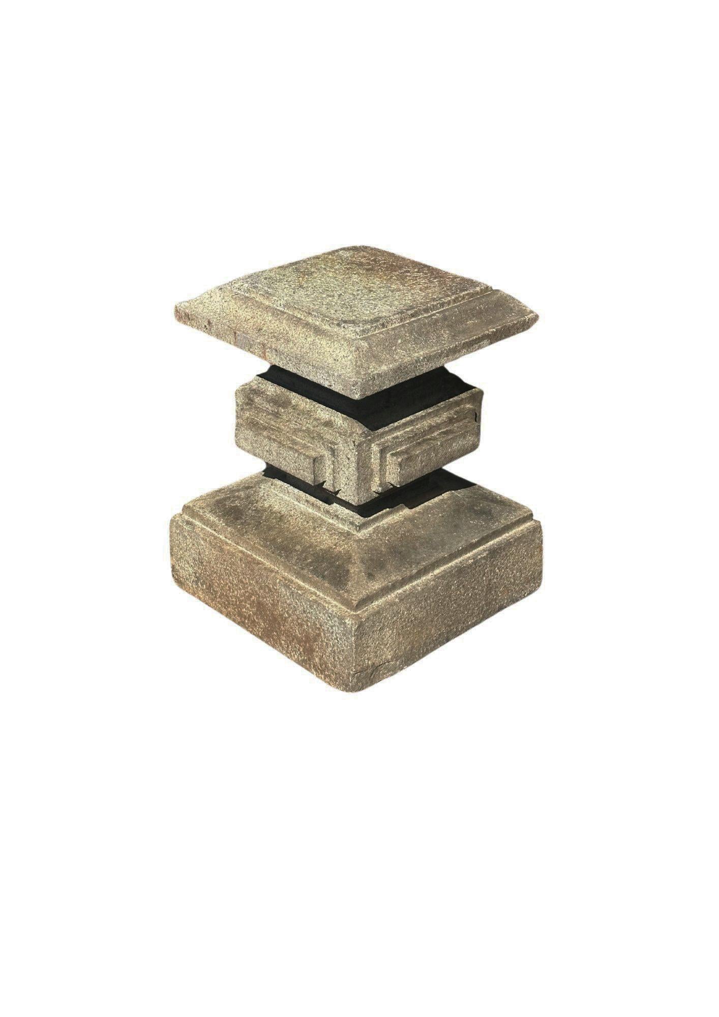 Hand-Carved Qing Dynasty Solid Granite Column Base For Sale
