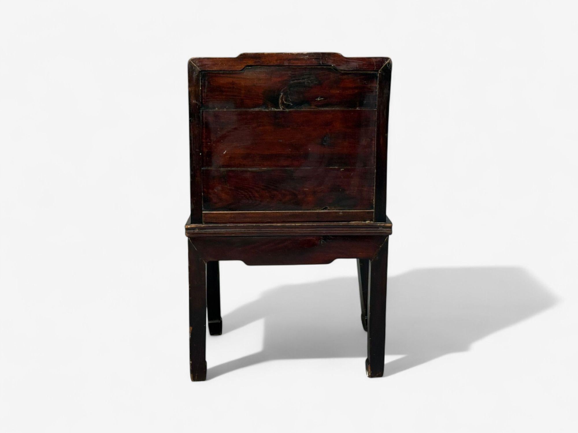 Style dynastie Qing, bois dur, canne, marbre, Fauteuils chinois, Chine, 19e s. en vente 4