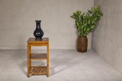 Qing Dynasty Three-Tier Accent Lamp Table with Geometric Shelf