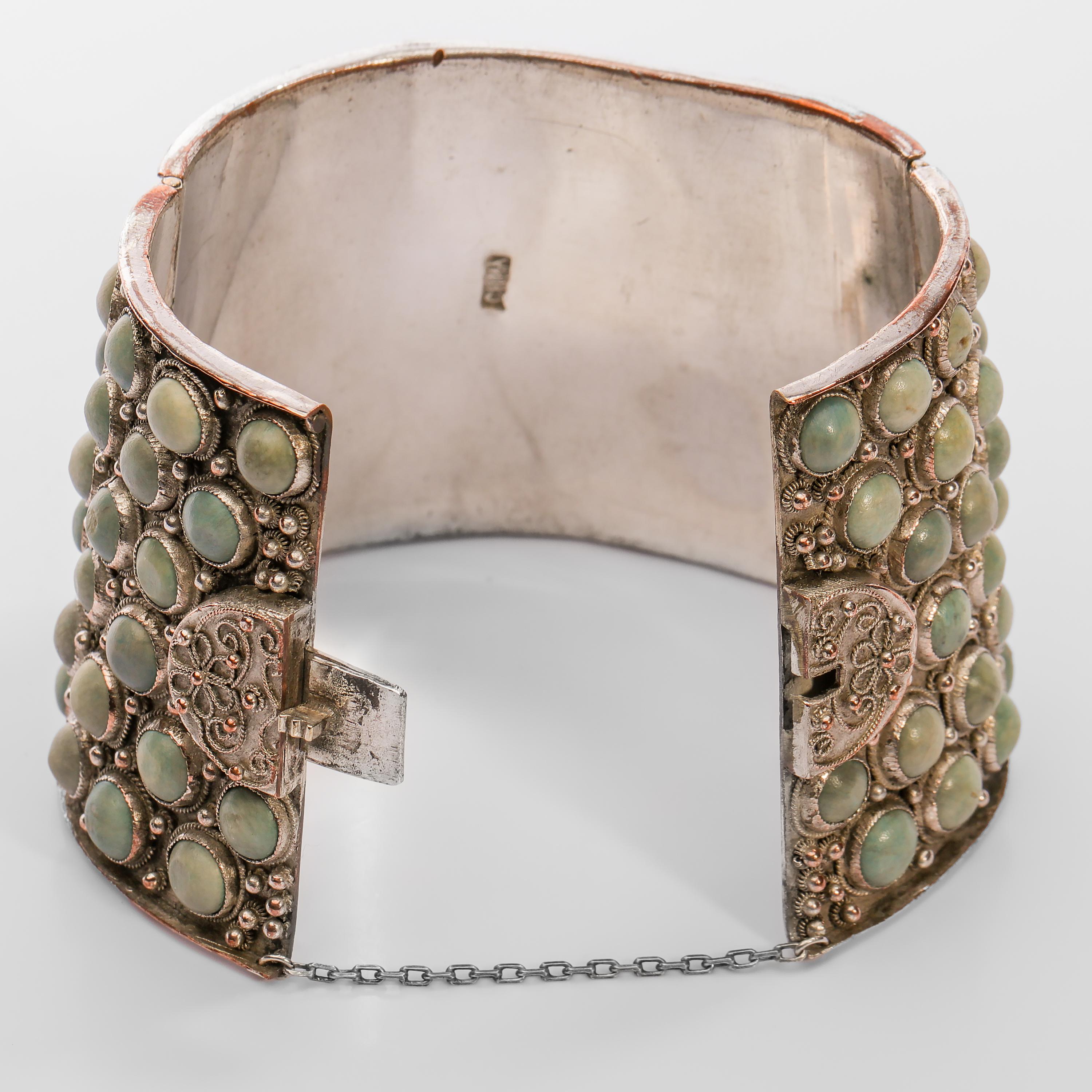 Qing Dynasty Turquoise Cuff Silver Over Copper 1