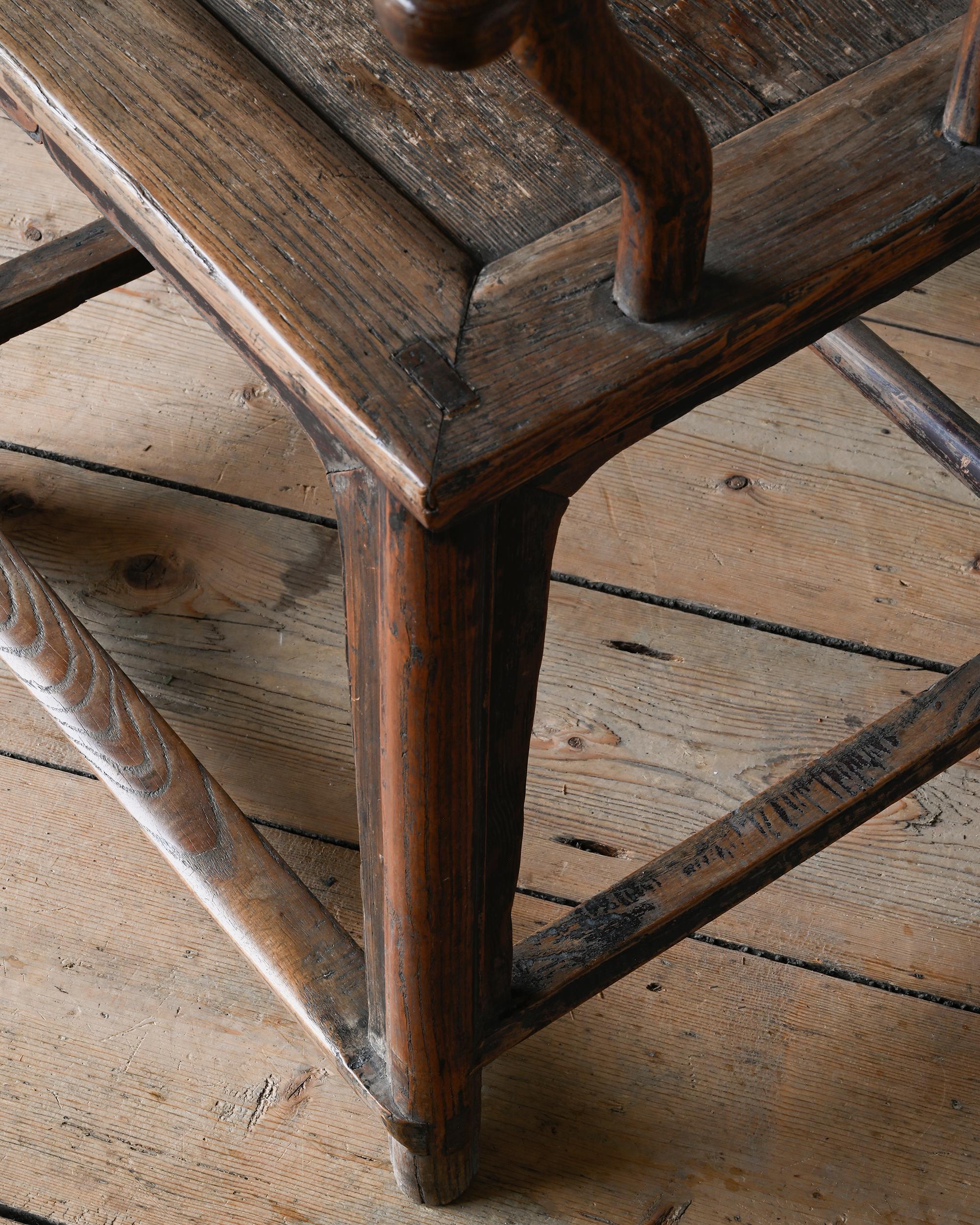 Wood Qing Dynasty Yoke Back Official Hat Armchair