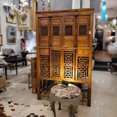 Qing elm wood scholar's cabinet from the late Qing Dynasty