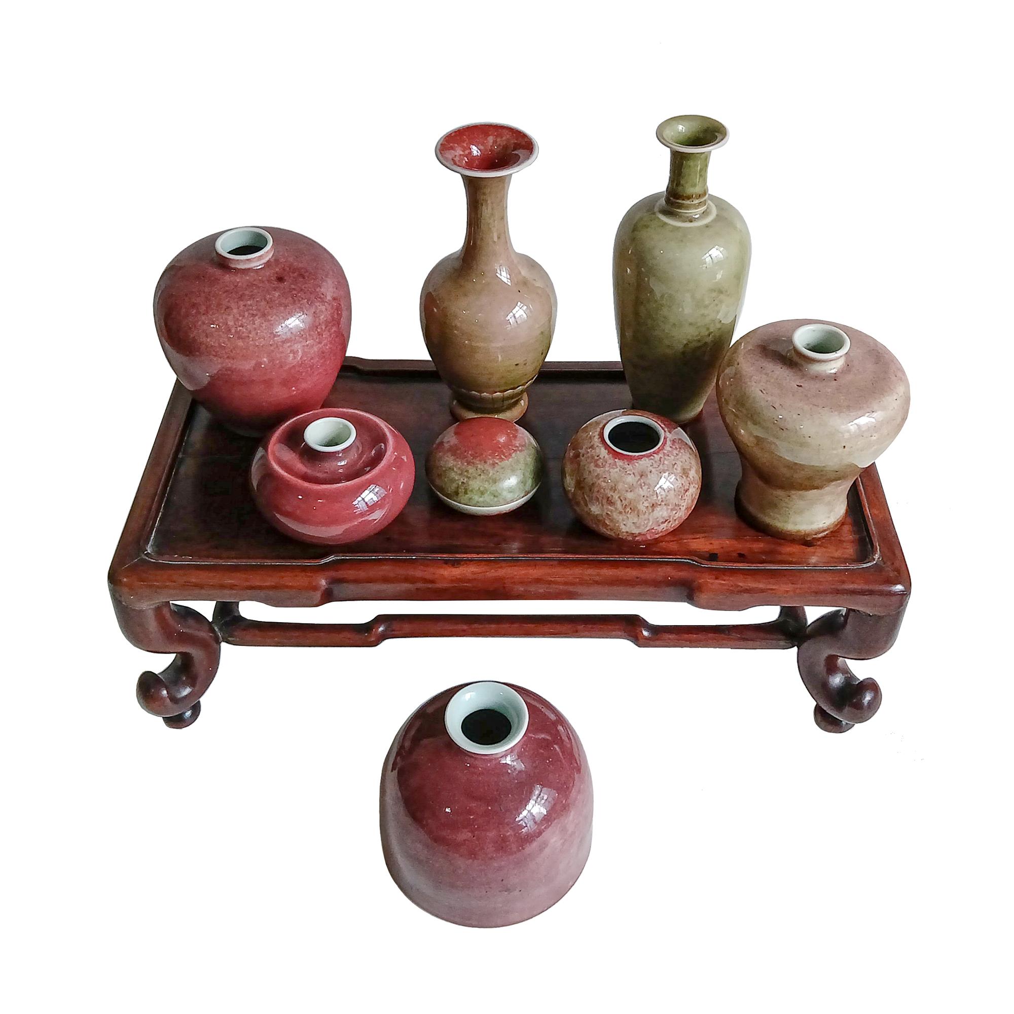 Qing Peach-Bloom Vases, Six-Character Kangxi Mark, Early 19th Century 13