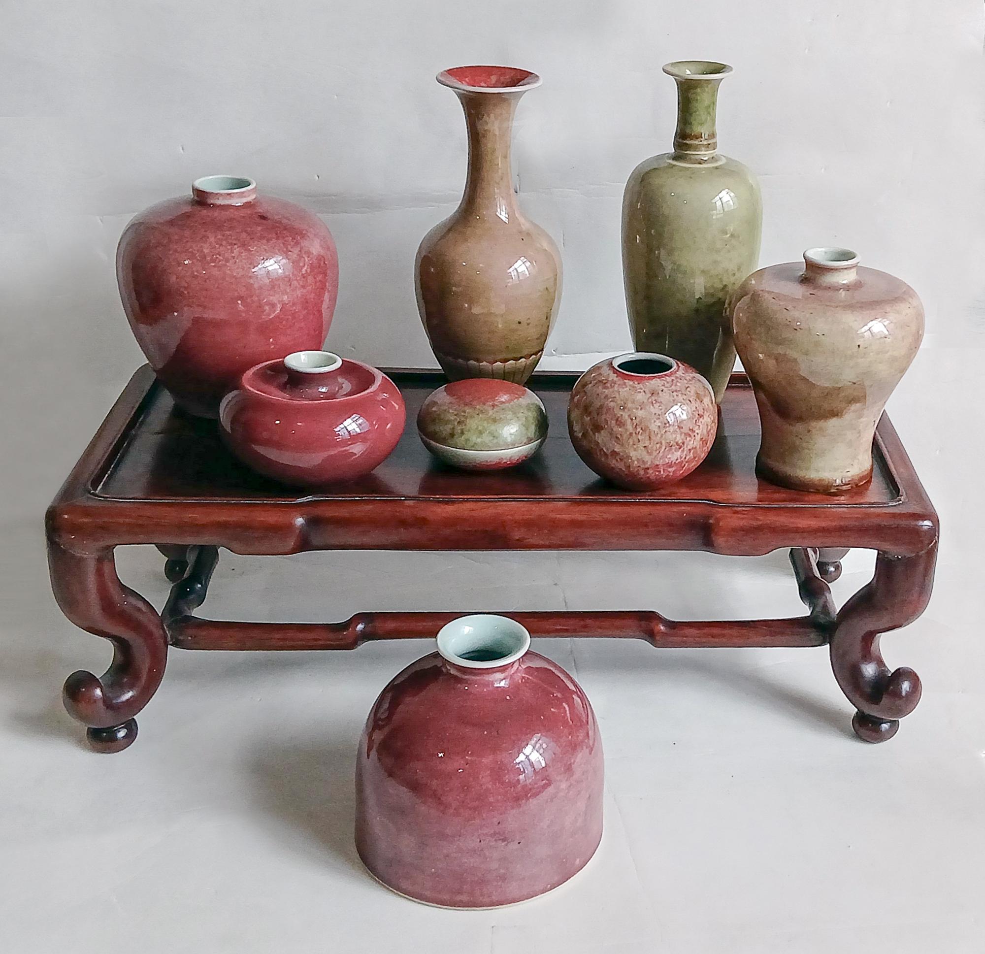 Qing Peach-Bloom Vases, Six-Character Kangxi Mark, Early 19th Century 14