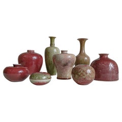 Qing Peach-Bloom Vases, Six-Character Kangxi Mark, Early 19th Century