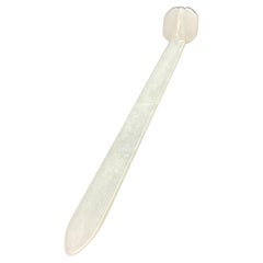 Qing，A delicate Hand-carved Celedon white jade hair pin