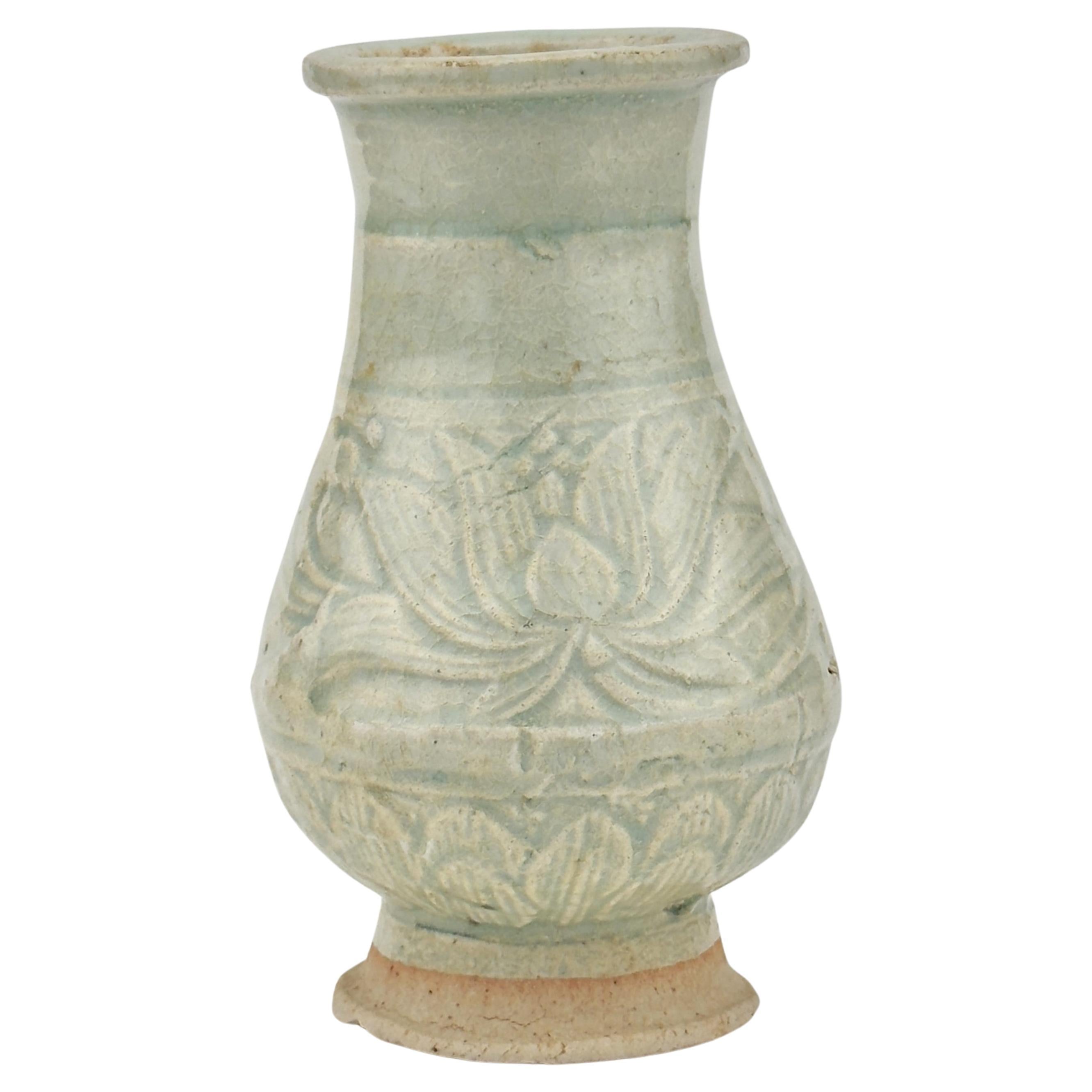 White Ware Moulded Baluster Form, Yuan Dynasty, 14th century For Sale