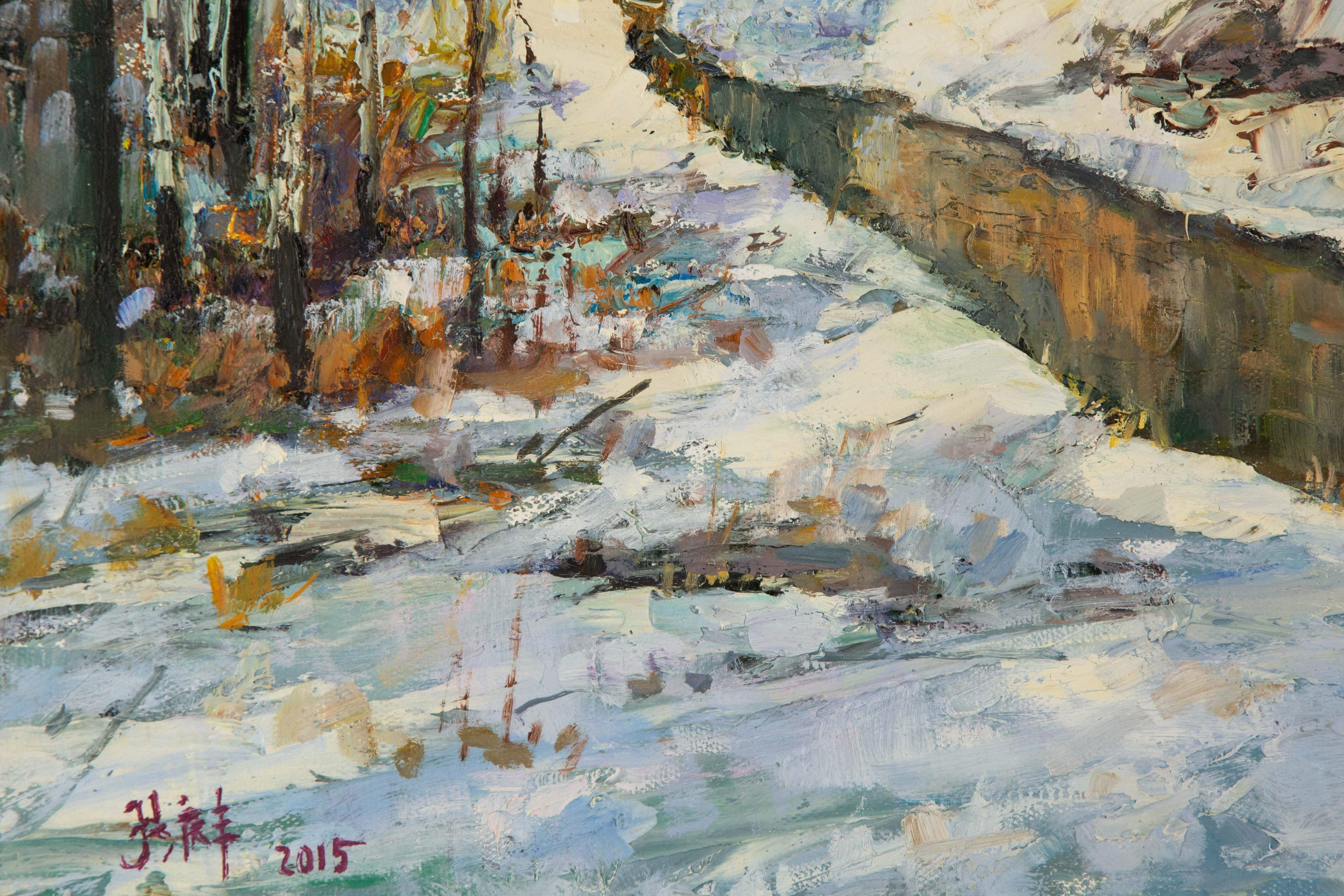 Qingfeng Zhang Impressionniste Original Huile sur Toile 