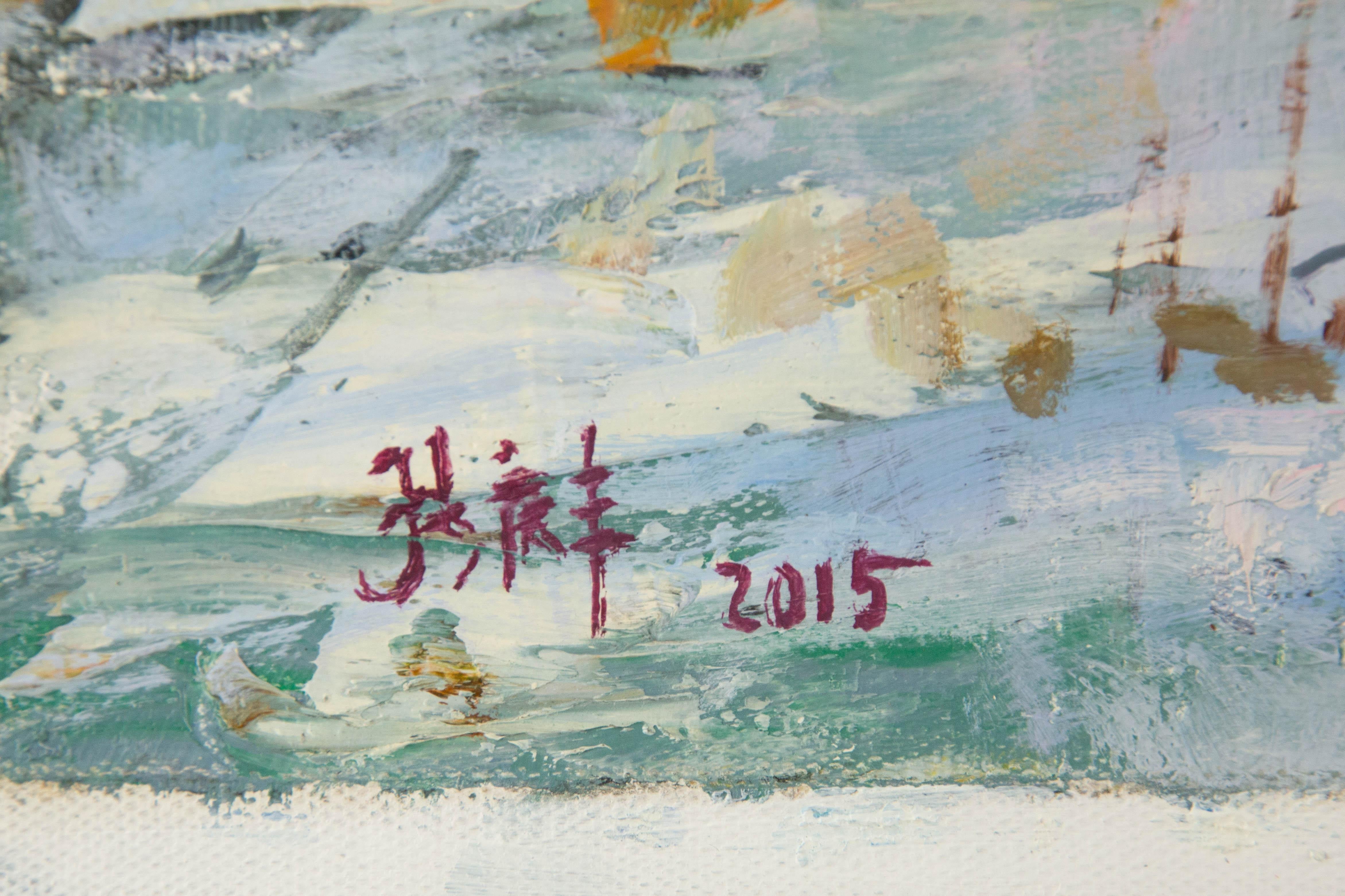 Qingfeng Zhang Impressionniste Original Huile sur Toile 