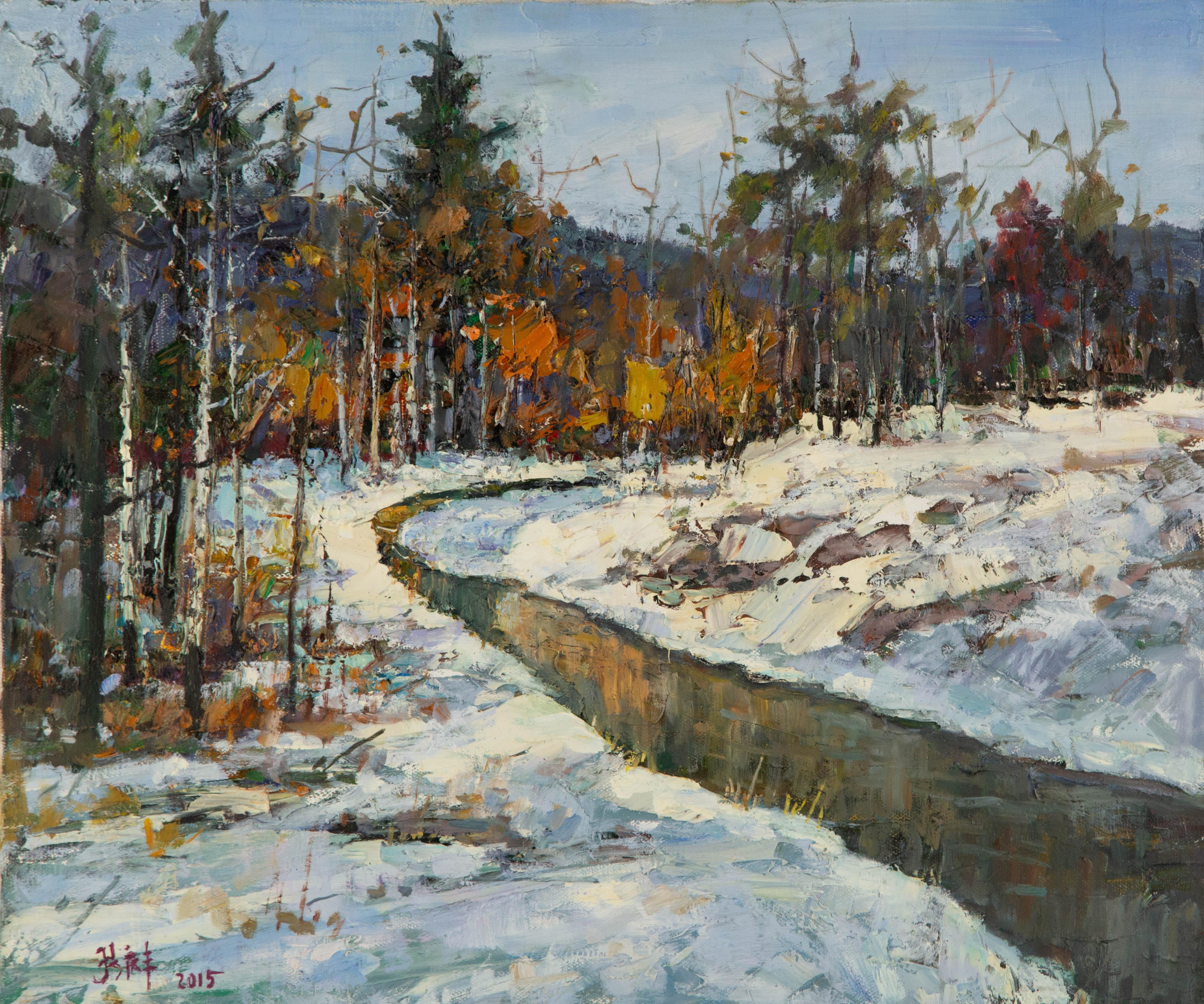  Titre : Printemps nordique I
 Médium : Huile sur toile
 Taille : 19 x 23 pouces
 Cadre : Options d'encadrement disponibles !
 Condit : Le tableau semble être en excellent état.
 Note : Cette peinture n'est pas tendue
 Année : 2015
 Artistics :