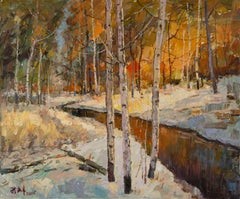 Qingfeng Zhang Impressionist Original Oil On Canvas "Northern Spring II"