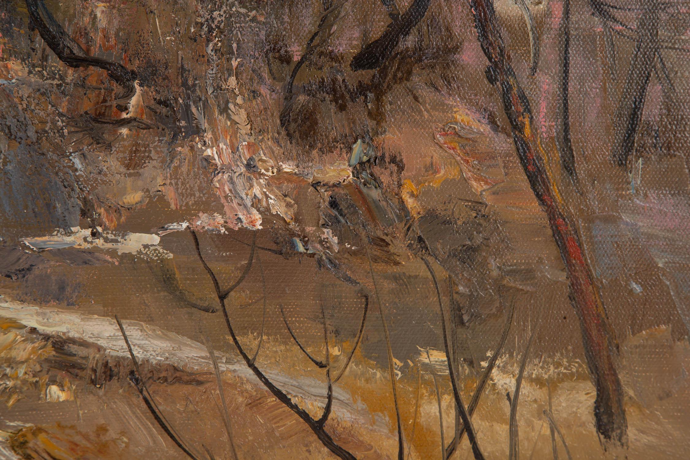 Peinture à l'huile impressionniste de Qingliang Wang « Le chemin que j'ai suivi » en vente 1