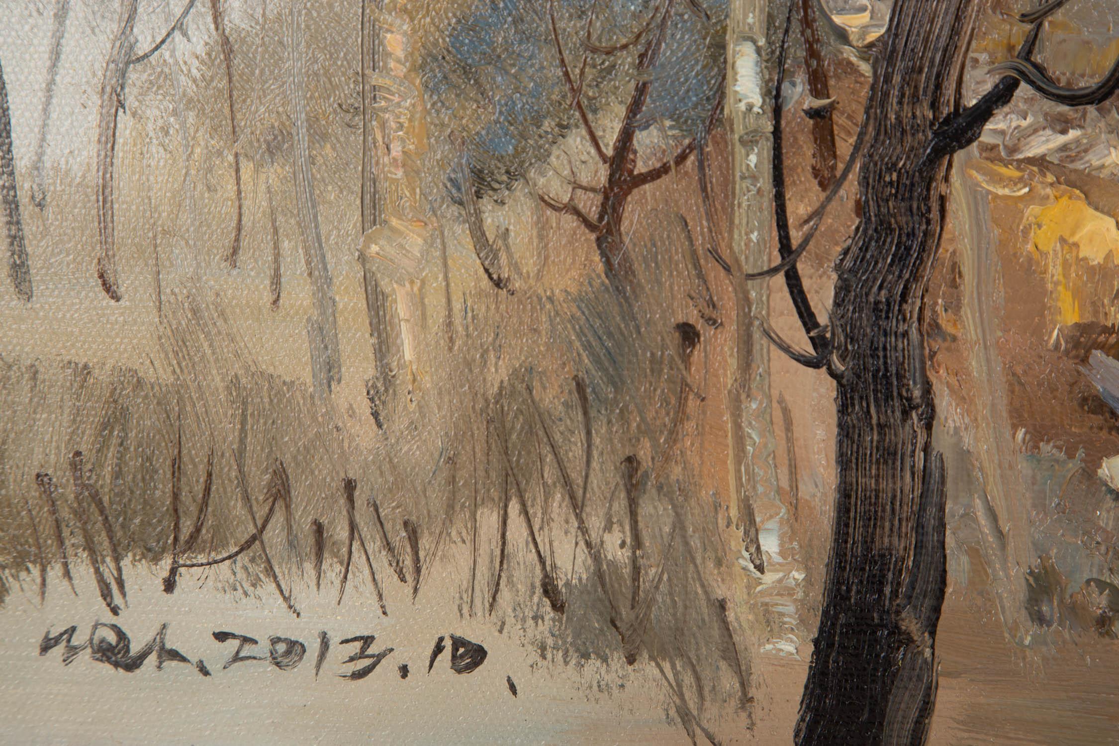 Peinture à l'huile impressionniste de Qingliang Wang « Le chemin que j'ai suivi » en vente 2