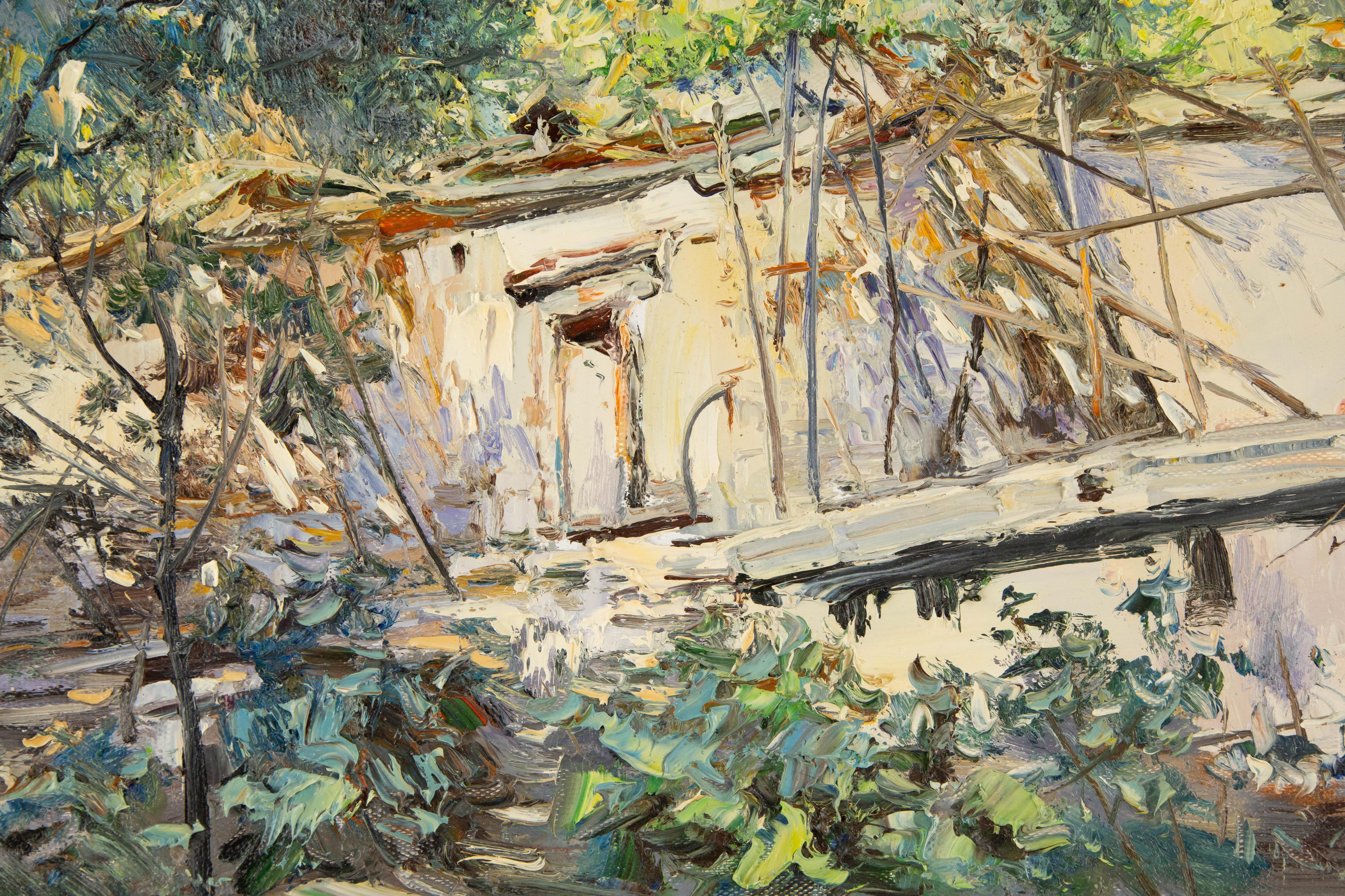 Qingliang Wang Impressionist Original Oil On Canvas 