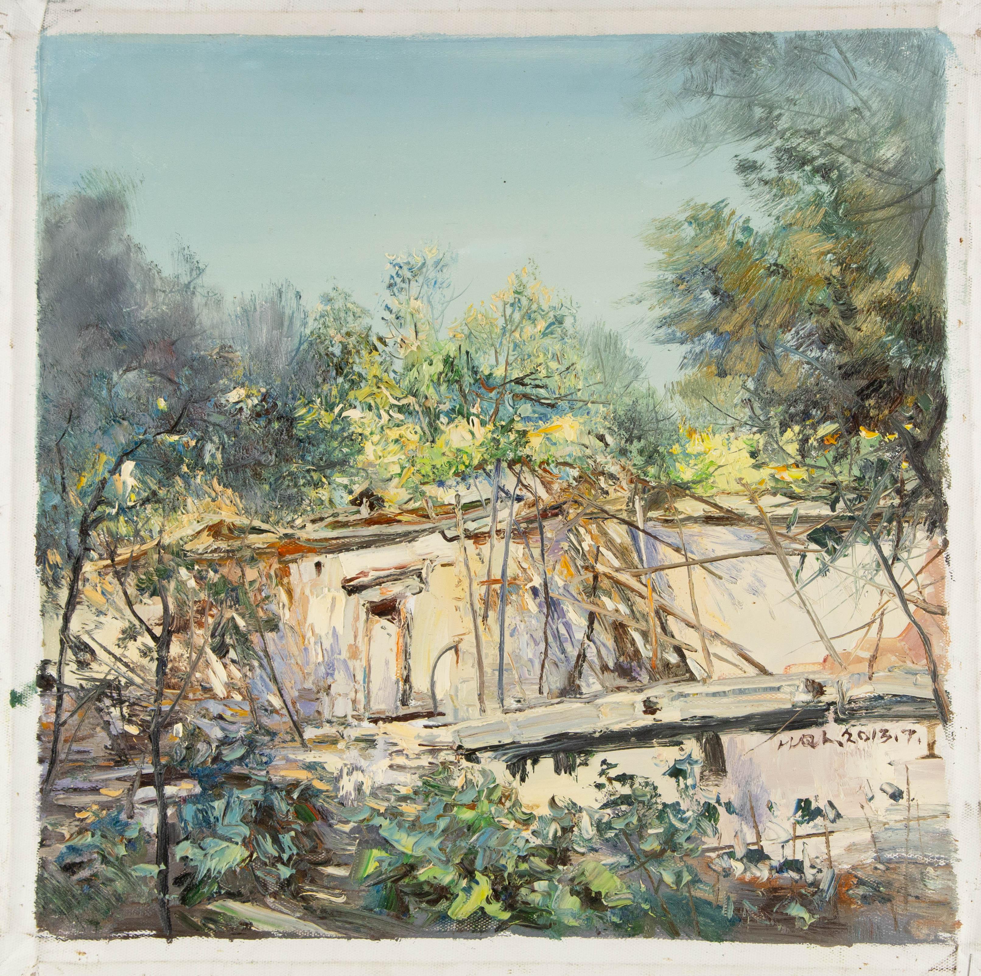 Qingliang Wang Impressionist Original Oil On Canvas 