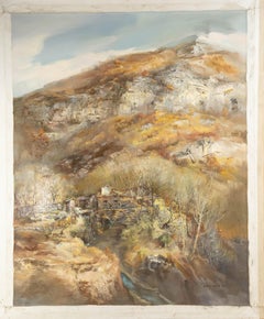 Qingliang Wang Landscape Original Oil On Canvas "Chaoyang Village No. 7"