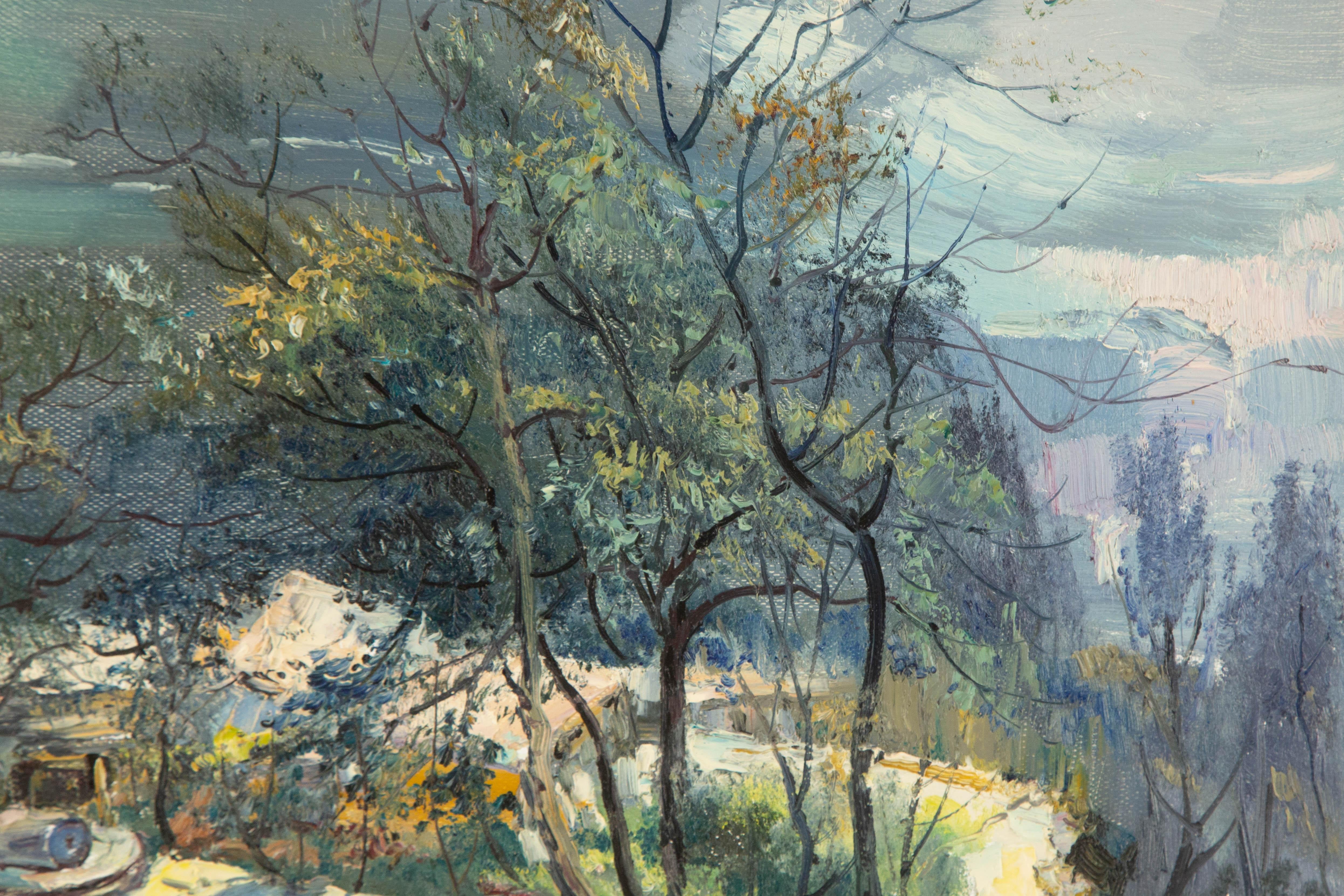 Qingliang Wang Landscape Original Oil On Canvas 