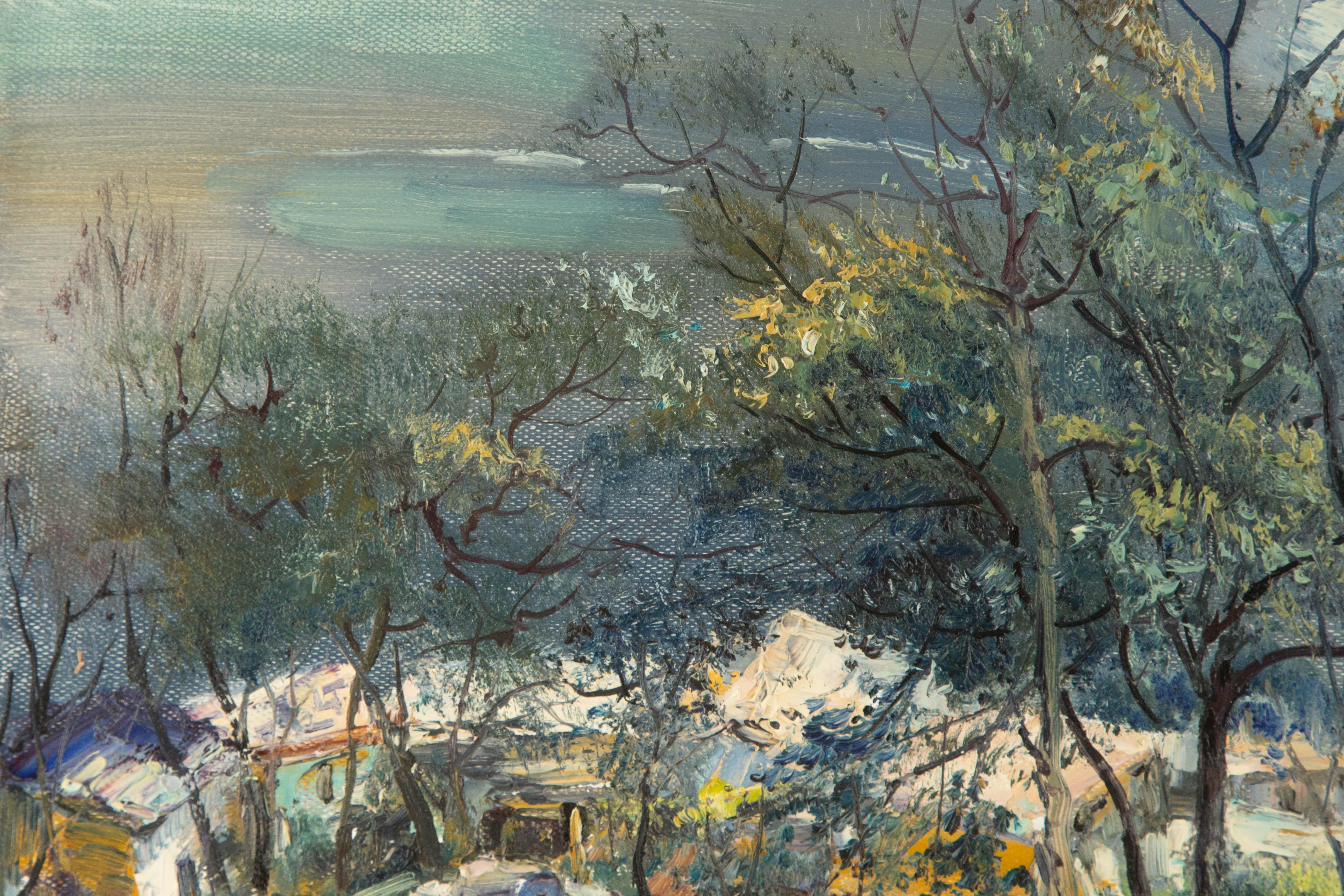Qingliang Wang Landscape Original Oil On Canvas 