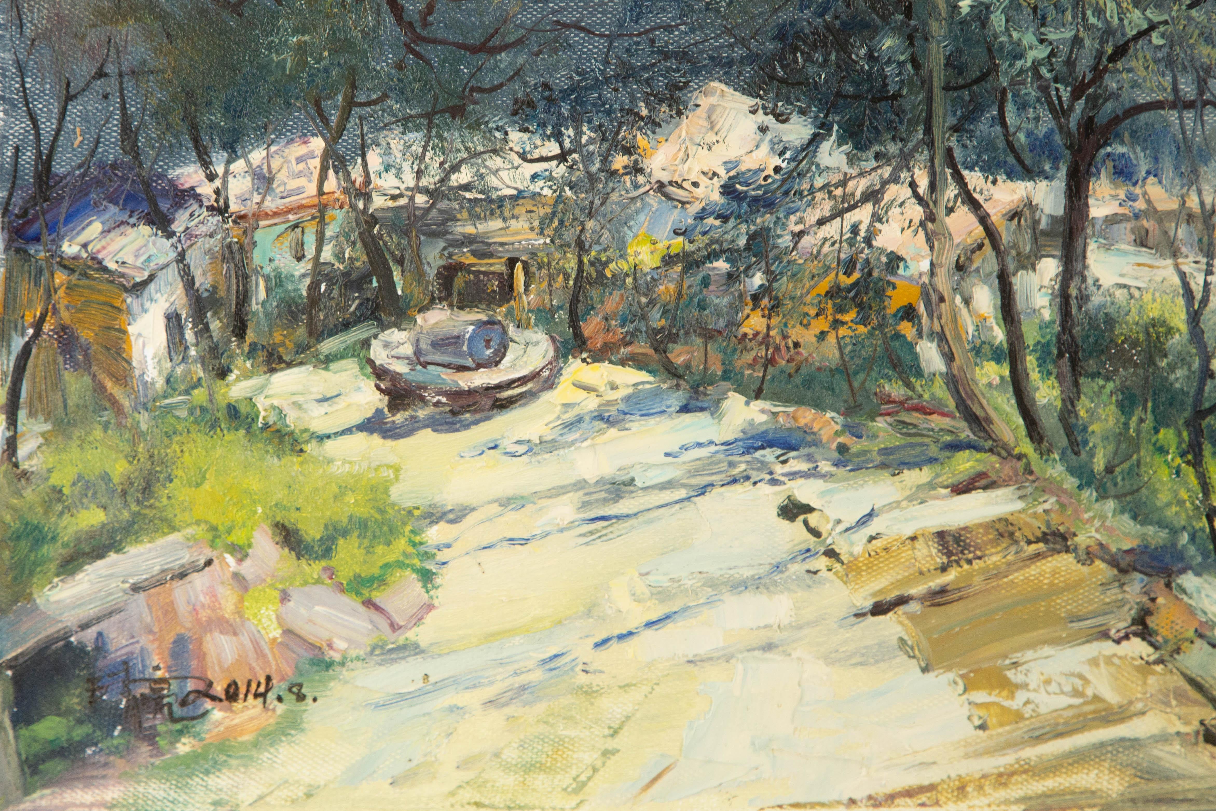 Qingliang Wang Landscape Original Oil On Canvas 