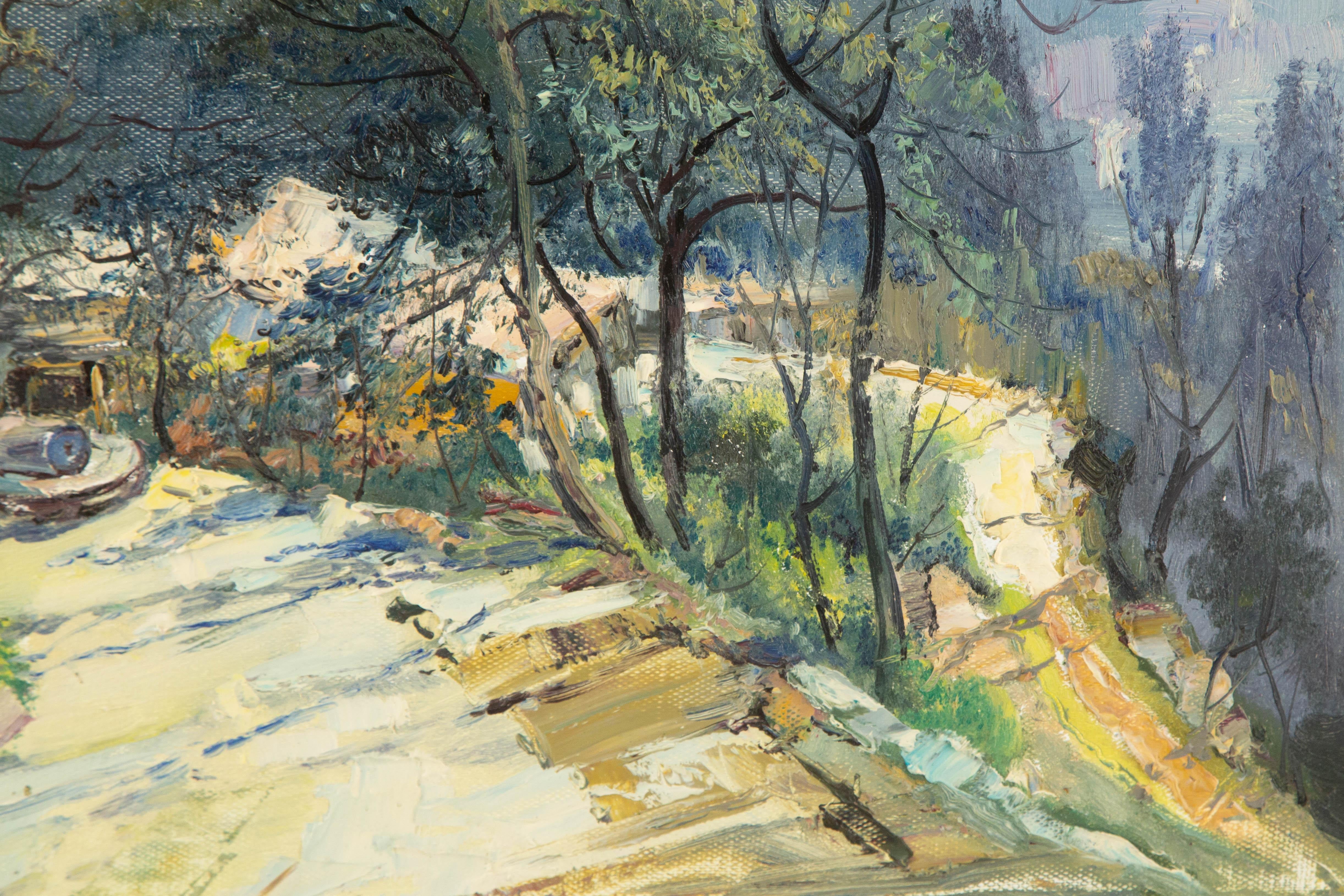 Qingliang Wang Landscape Original Oil On Canvas 