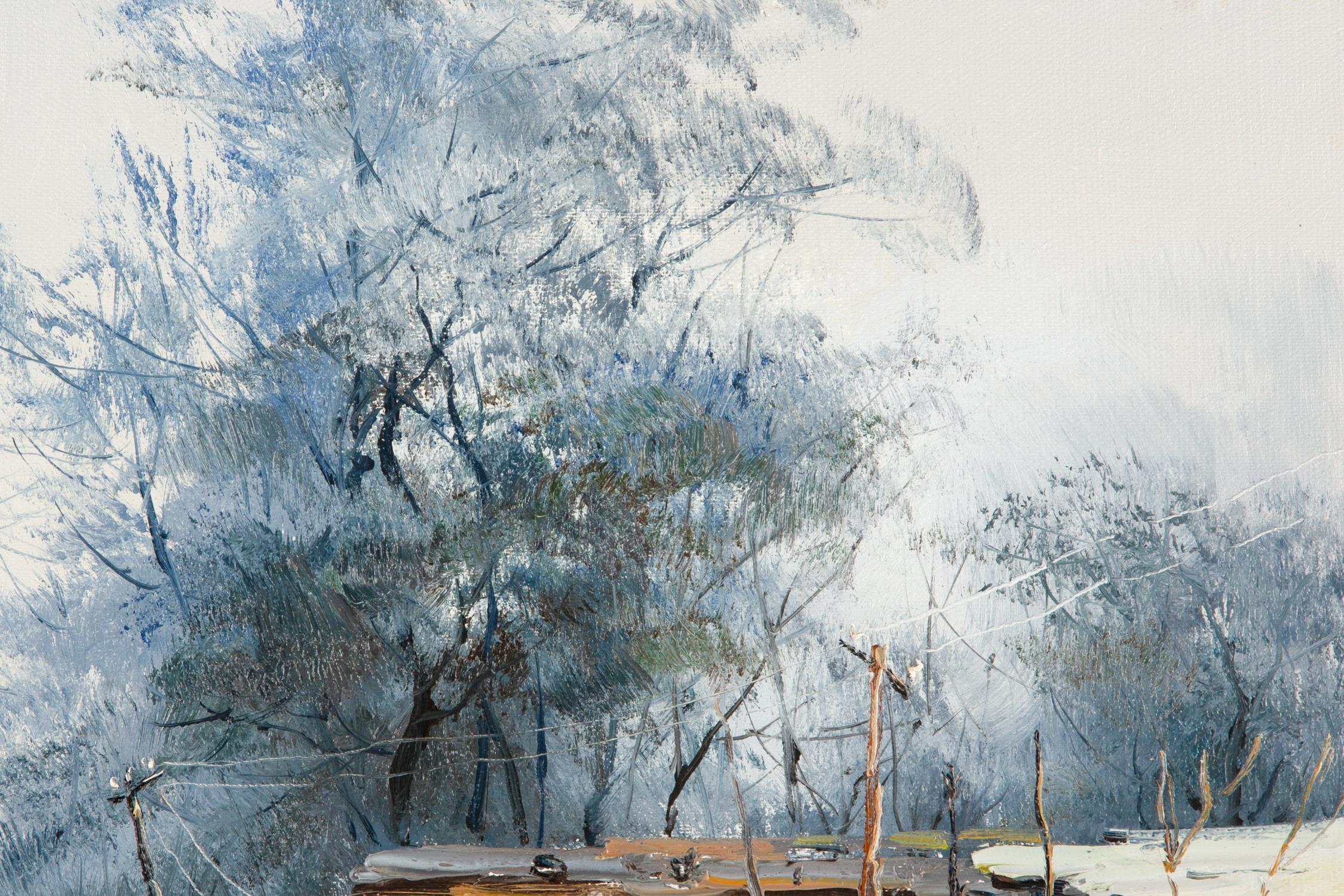 QingLiang Wang Landschaft, Original-Ölgemälde „Teppich nach Regen“, QingLiang Wang im Angebot 2